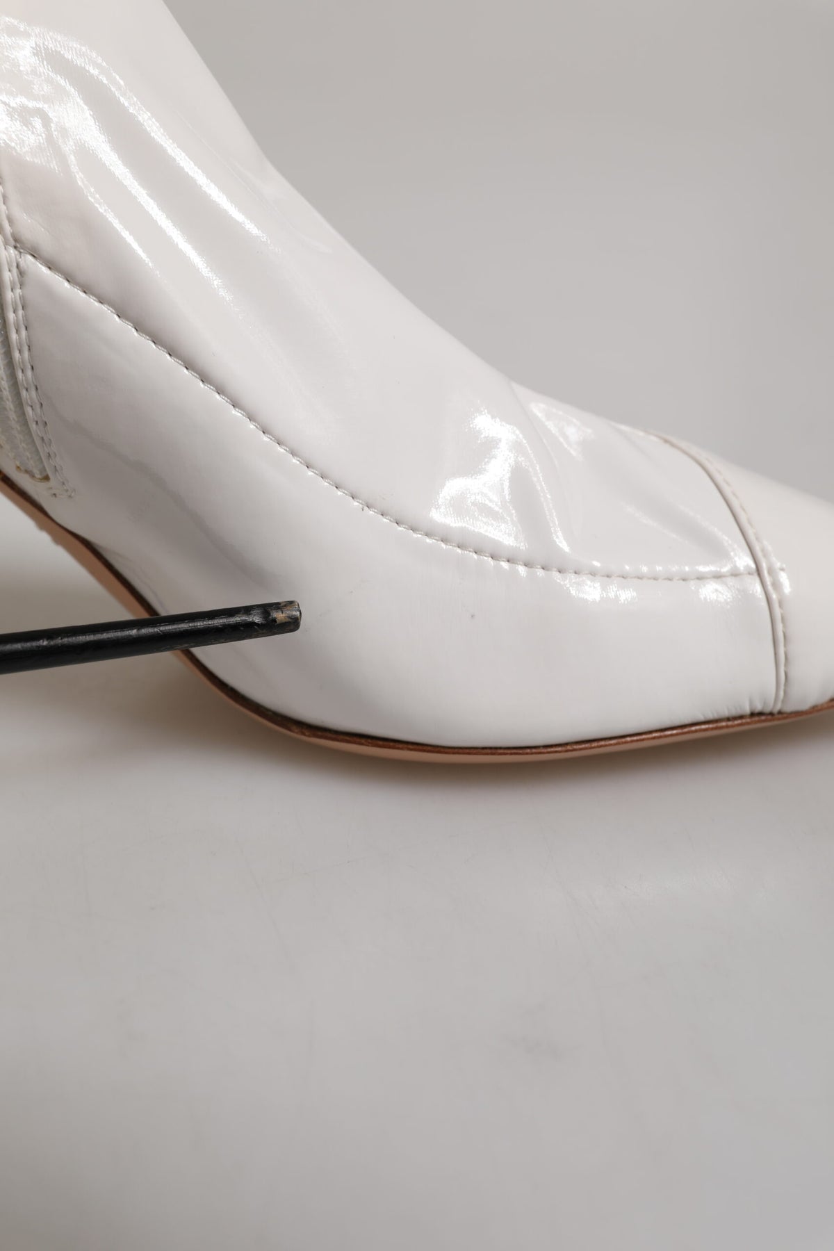 Bottes mi-mollet à talons aiguilles blanches Elisabetta Franchi
