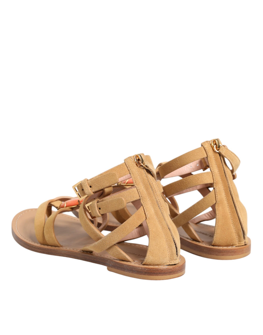 Alberta Ferretti – Braune Flip-Flops mit Reißverschluss und Knöchelriemen