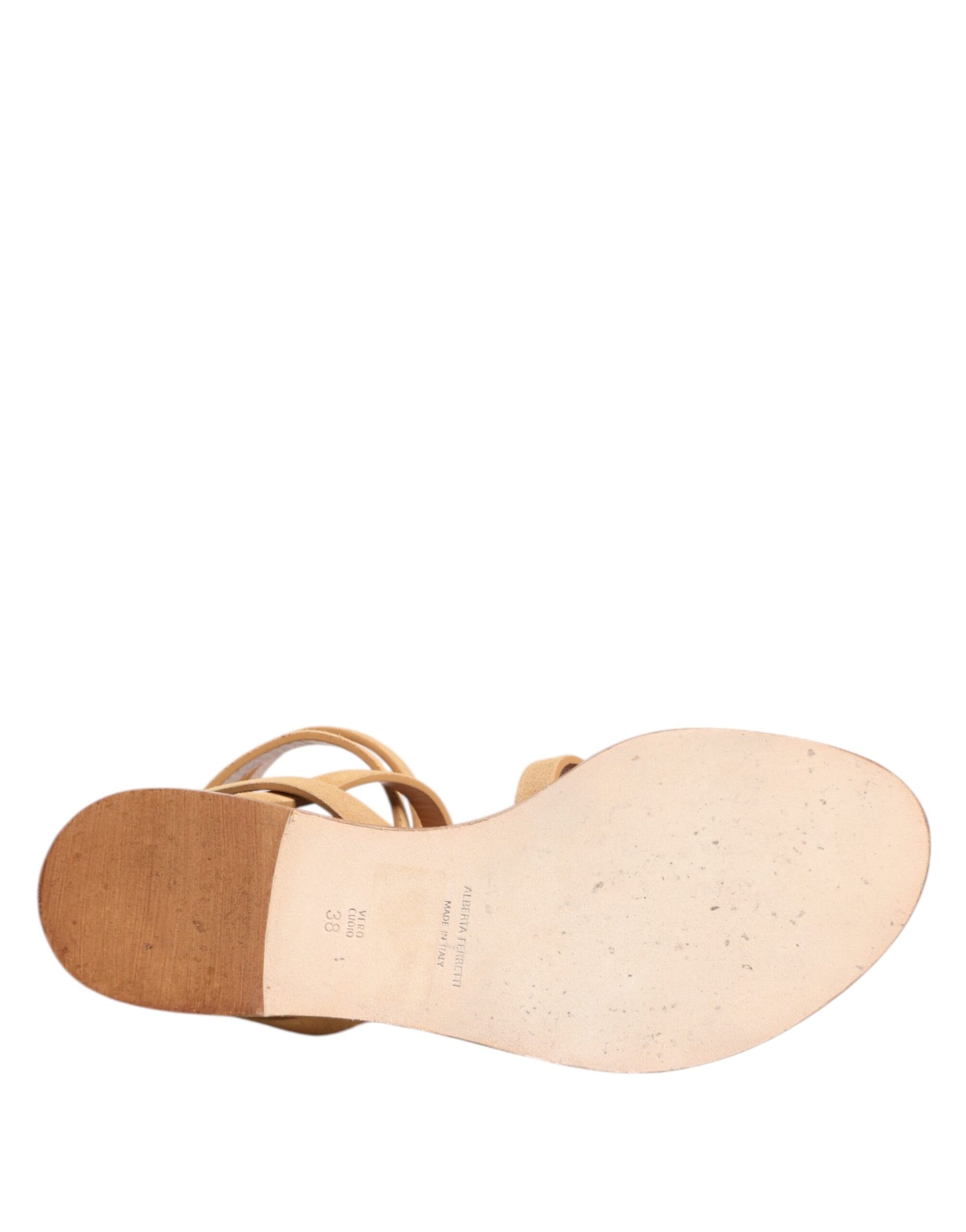 Alberta Ferretti – Braune Flip-Flops mit Reißverschluss und Knöchelriemen