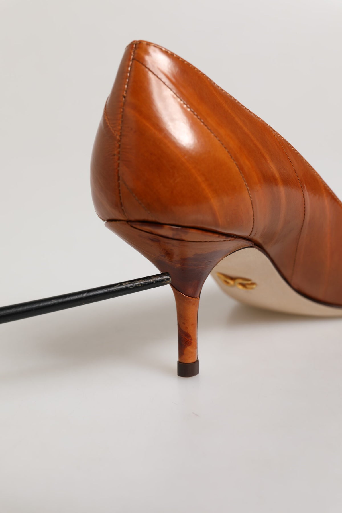 Chaussures à talons aiguilles en cuir marron Dolce & Gabbana