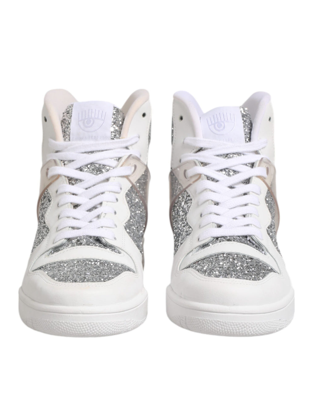 Chaussures sneakers montantes femme Chiara Ferragni Blanc Argent