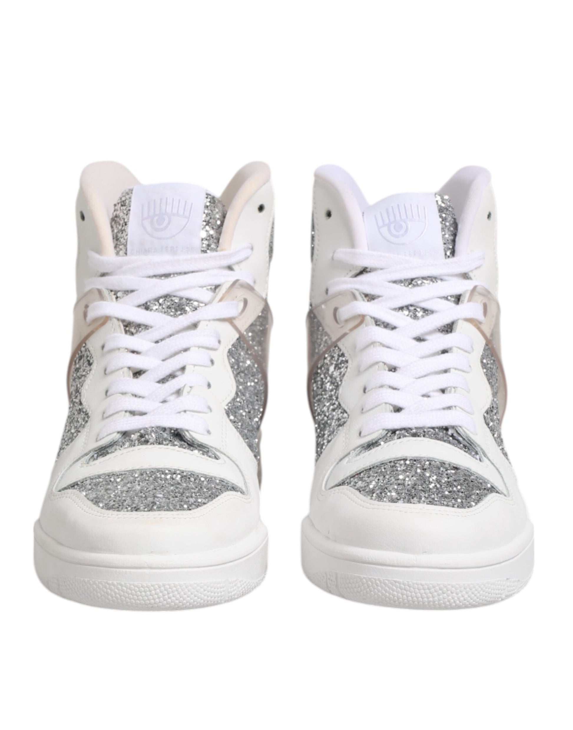 Chaussures sneakers montantes femme Chiara Ferragni Blanc Argent