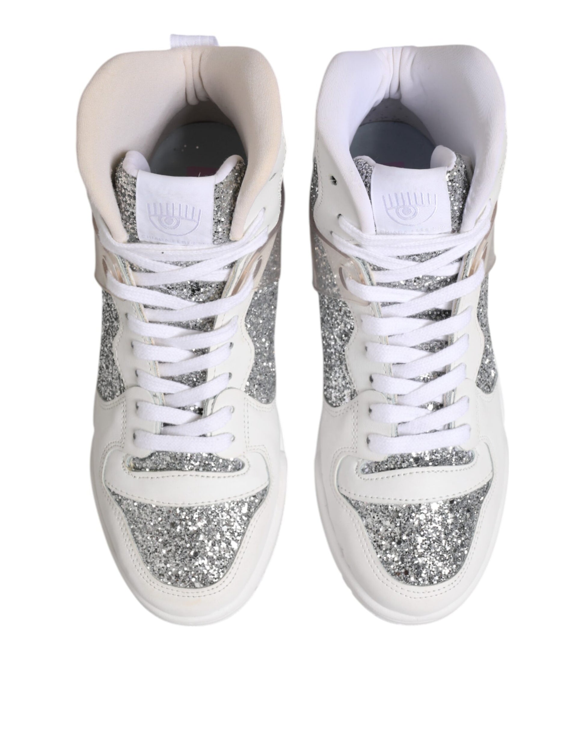 Chaussures sneakers montantes femme Chiara Ferragni Blanc Argent