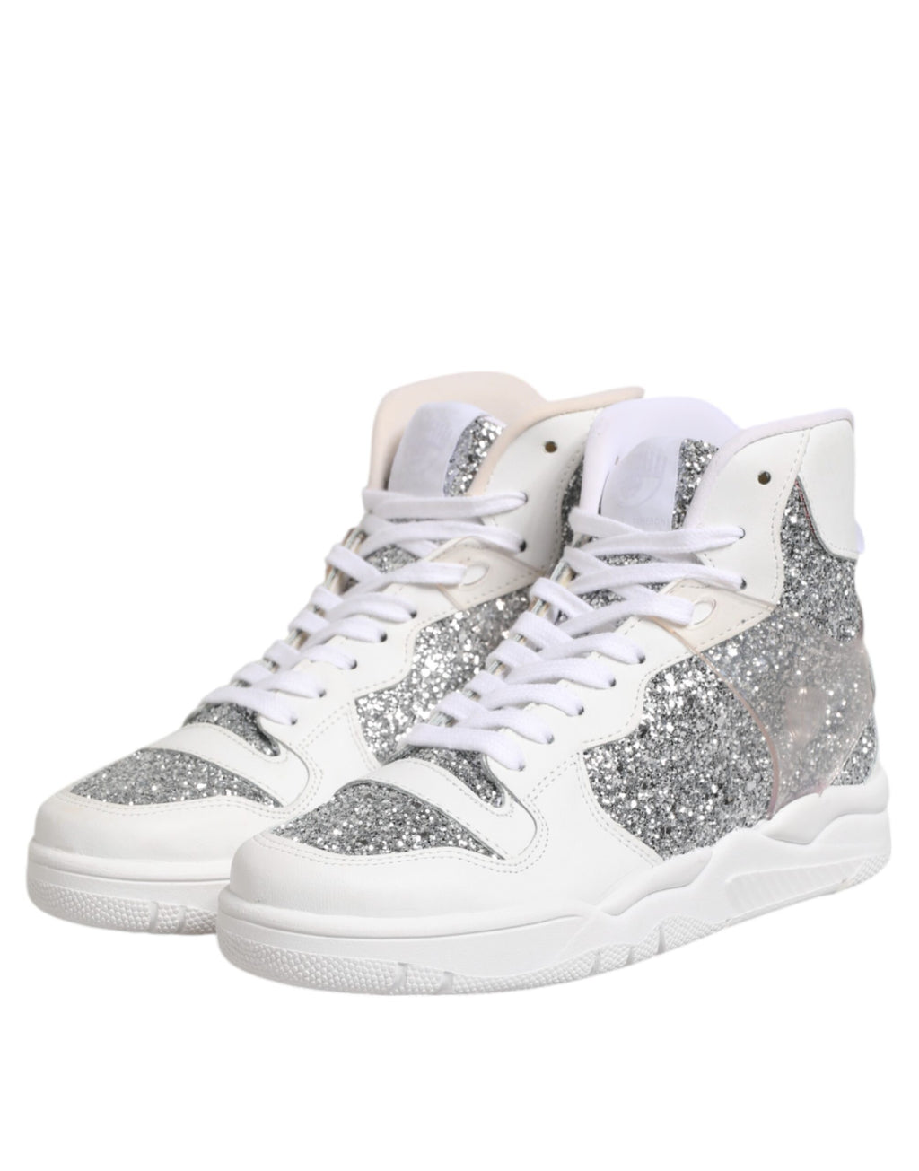 Chaussures sneakers montantes femme Chiara Ferragni Blanc Argent