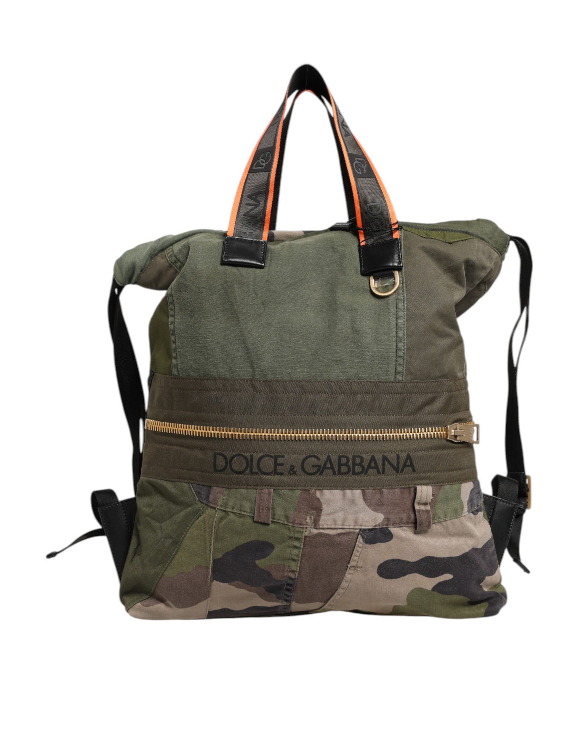 Dolce &amp; Gabbana Militärgrüner Patchwork-Rucksack