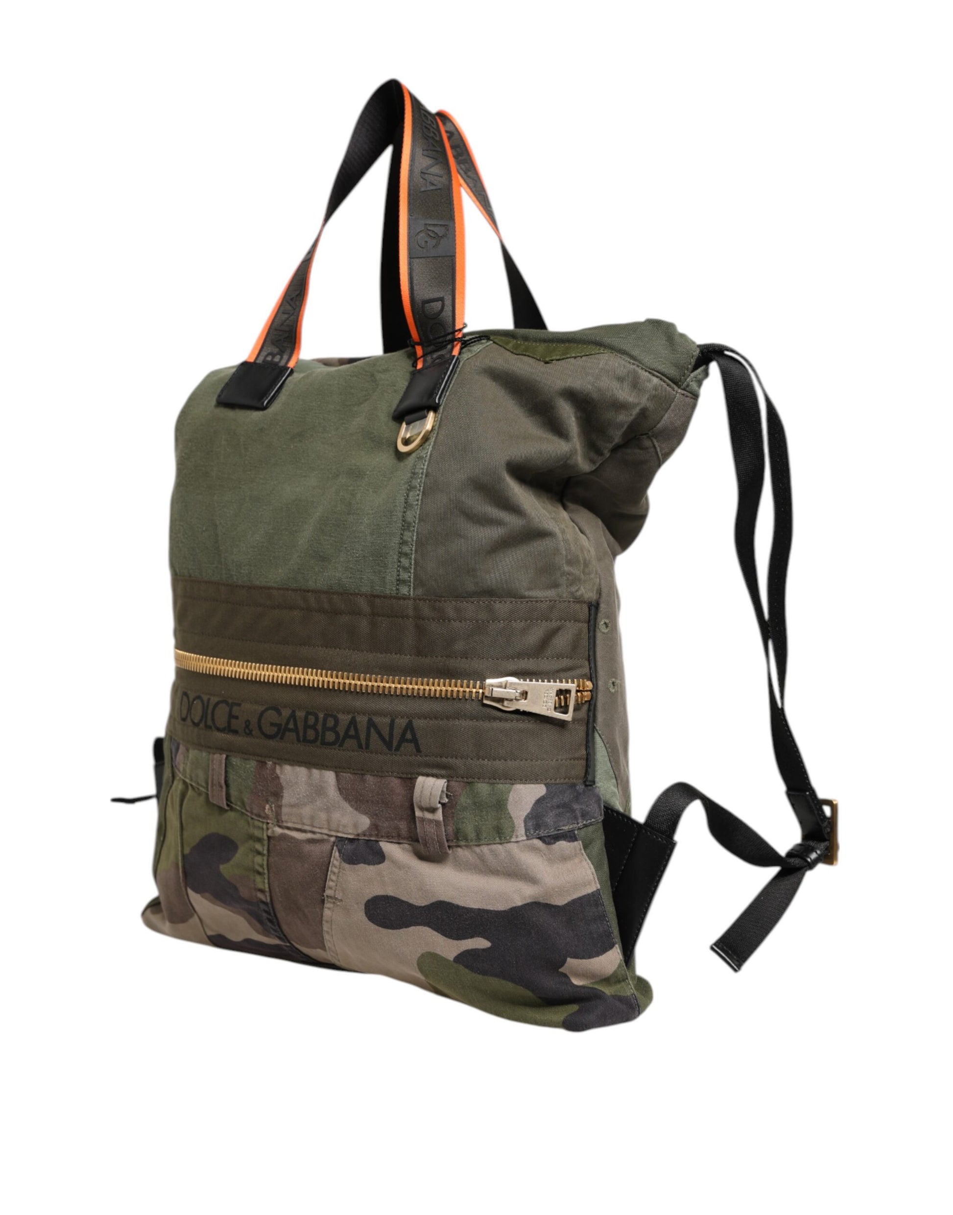 Dolce &amp; Gabbana Militärgrüner Patchwork-Rucksack
