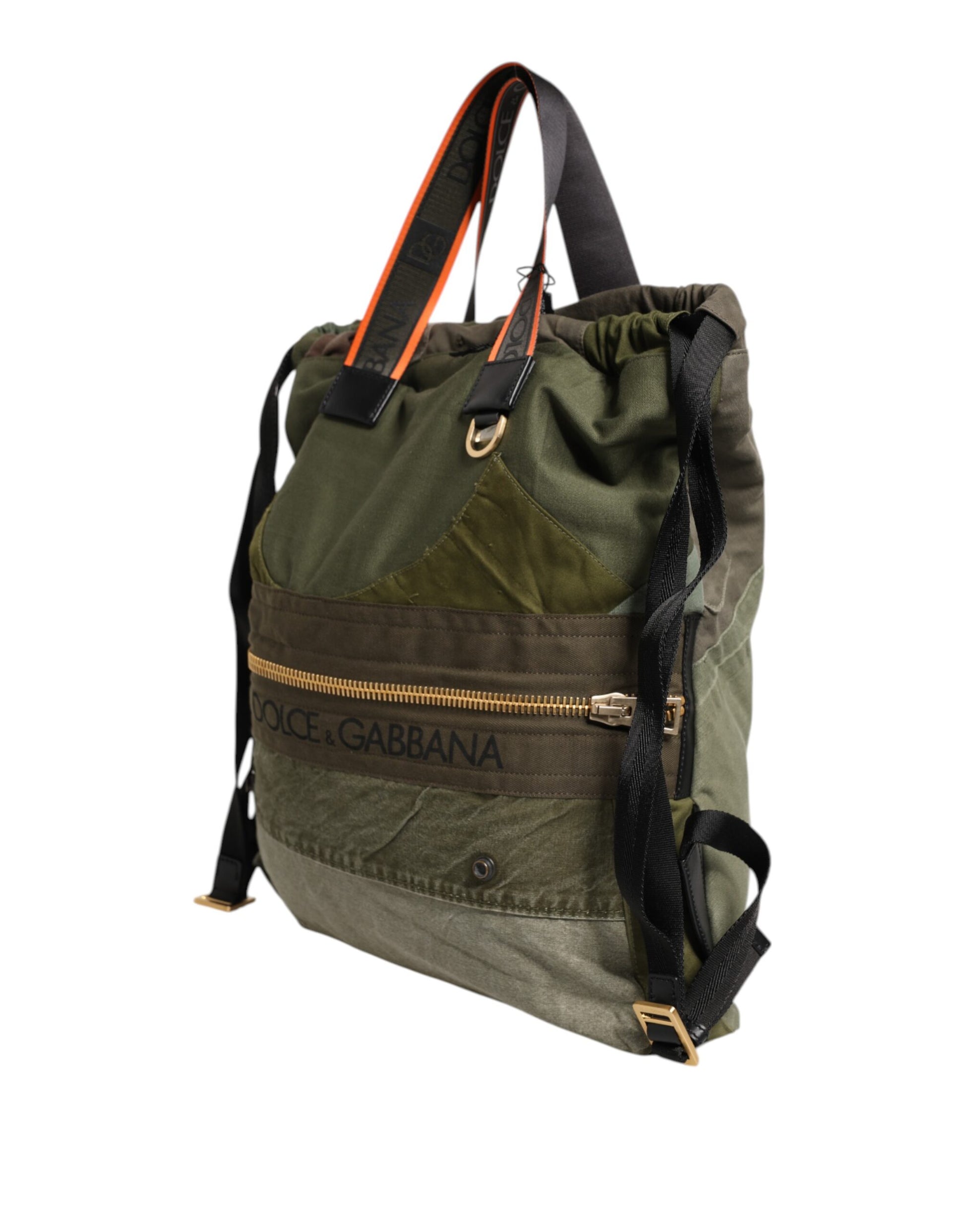 Dolce &amp; Gabbana Militärgrüner Patchwork-Rucksack