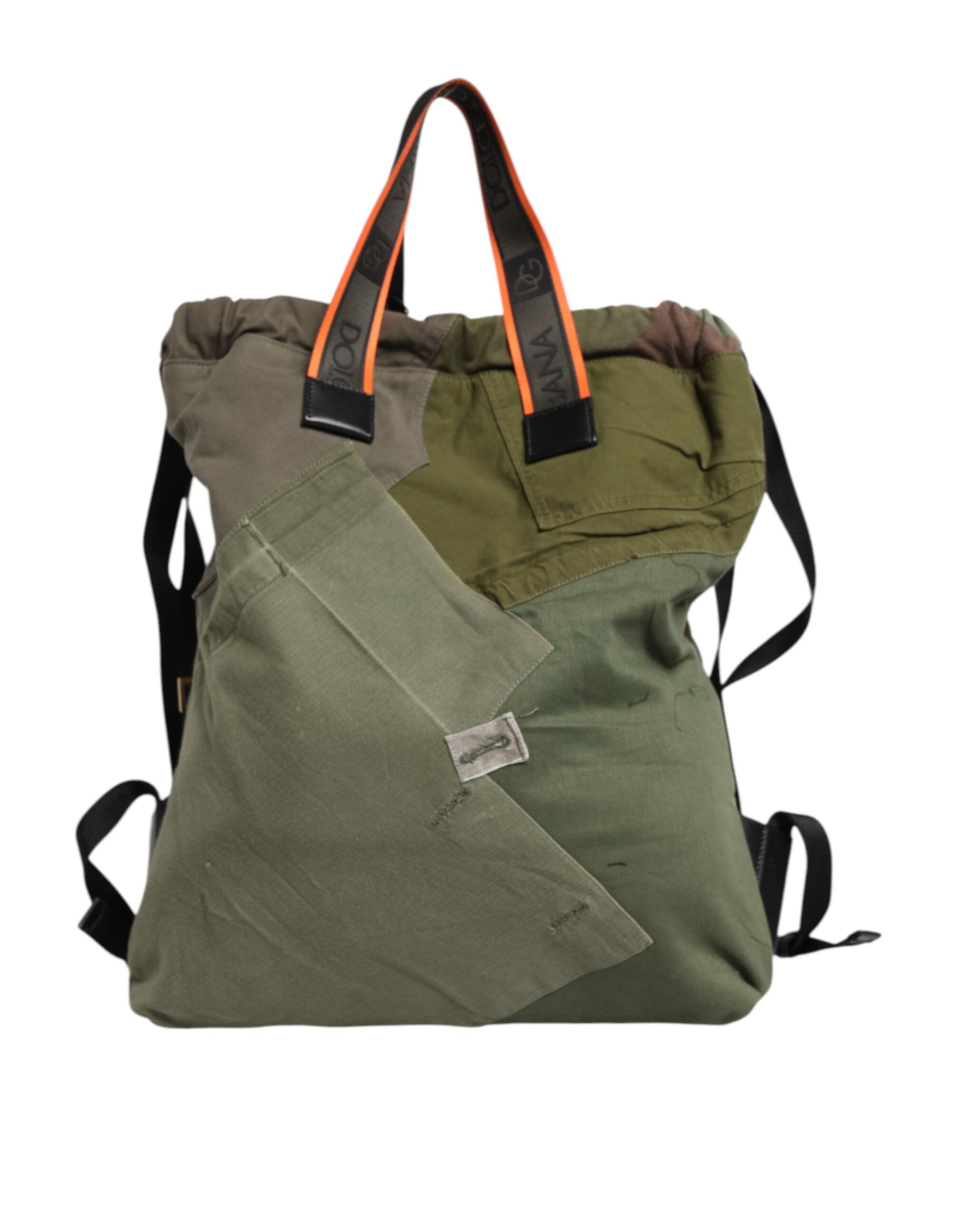 Dolce &amp; Gabbana Militärgrüner Patchwork-Rucksack