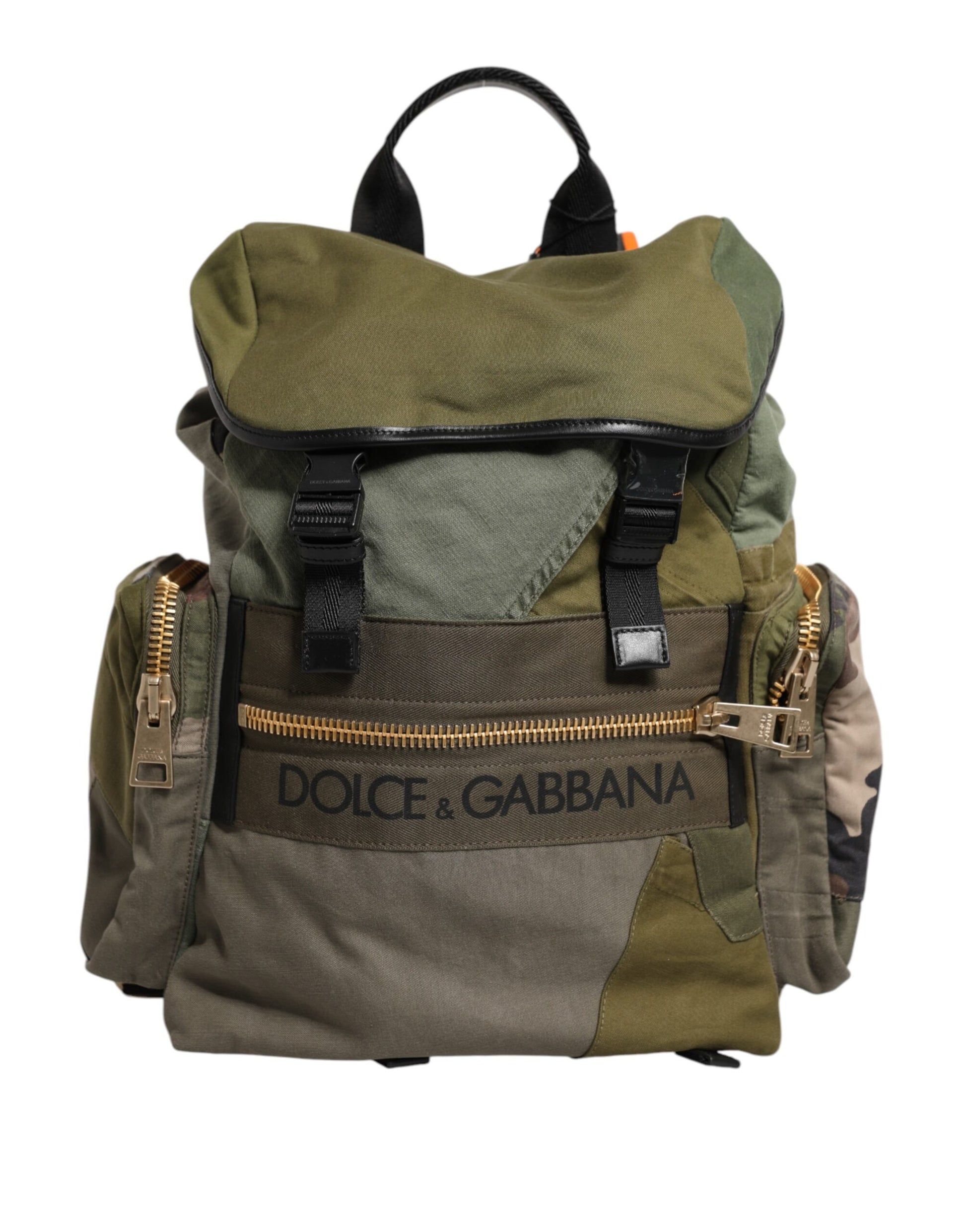 Dolce &amp; Gabbana Militärgrüner Patchwork-Rucksack