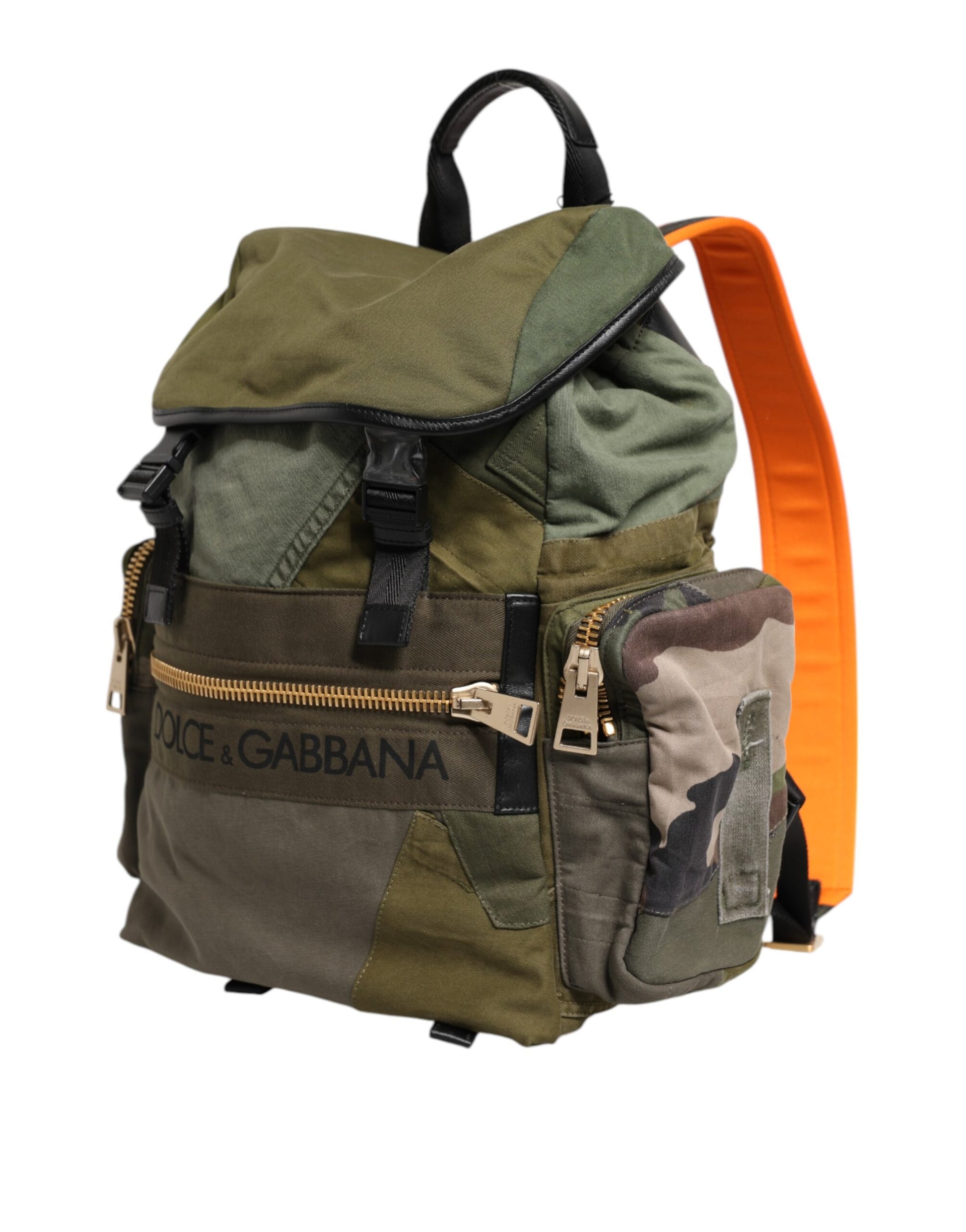 Dolce &amp; Gabbana Militärgrüner Patchwork-Rucksack