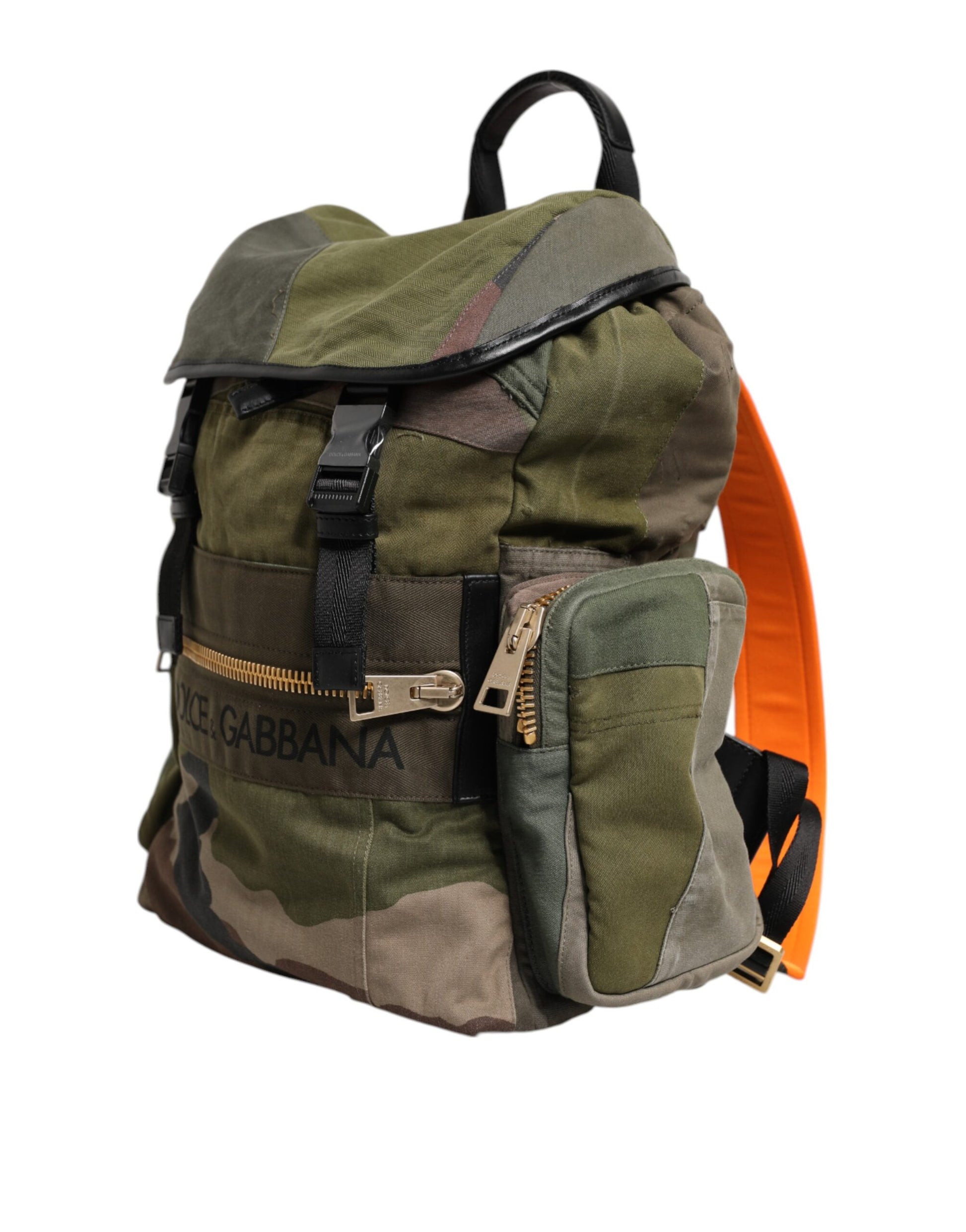 Dolce &amp; Gabbana Militärgrüner Patchwork-Rucksack