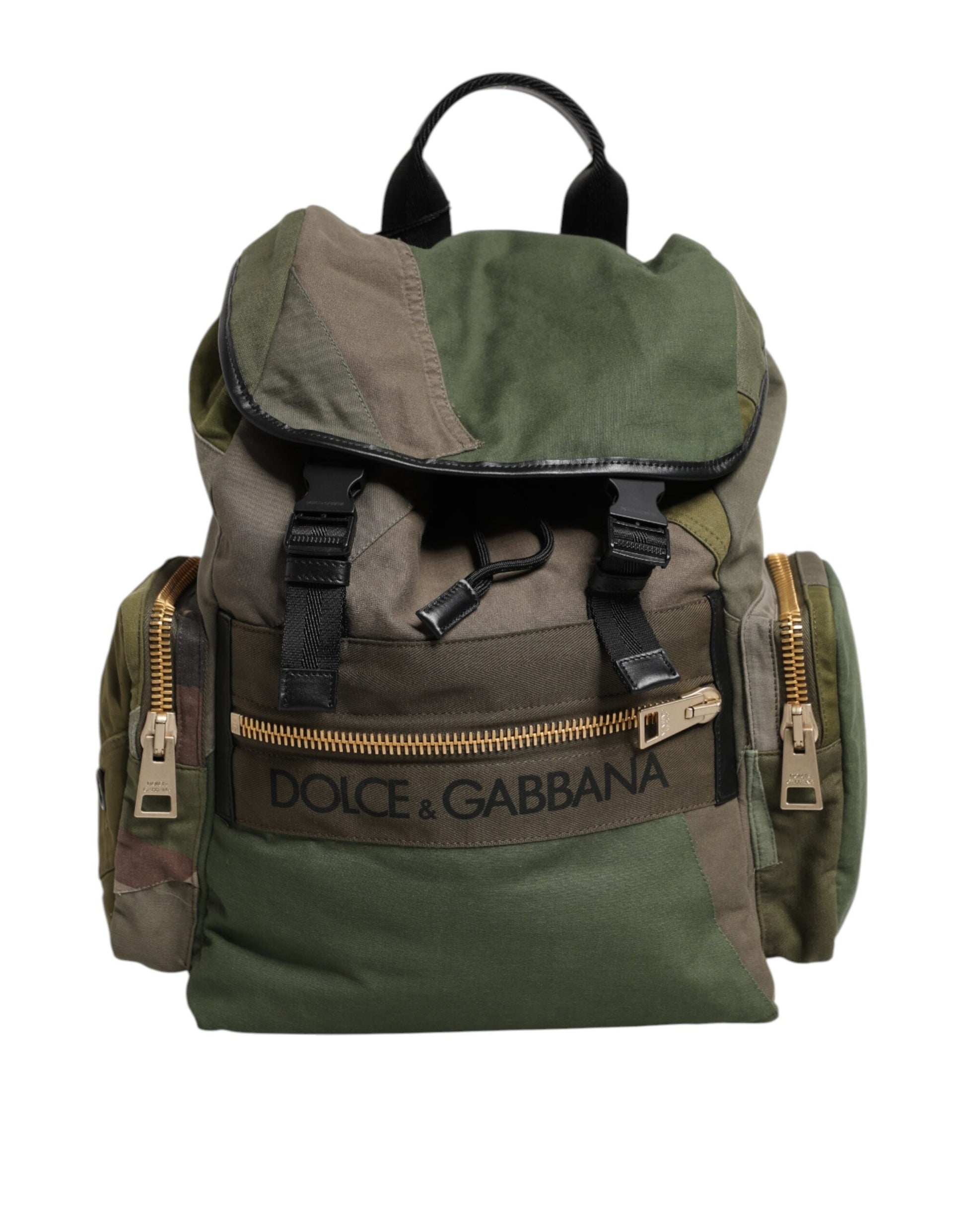 Dolce &amp; Gabbana Militärgrüner Patchwork-Rucksack