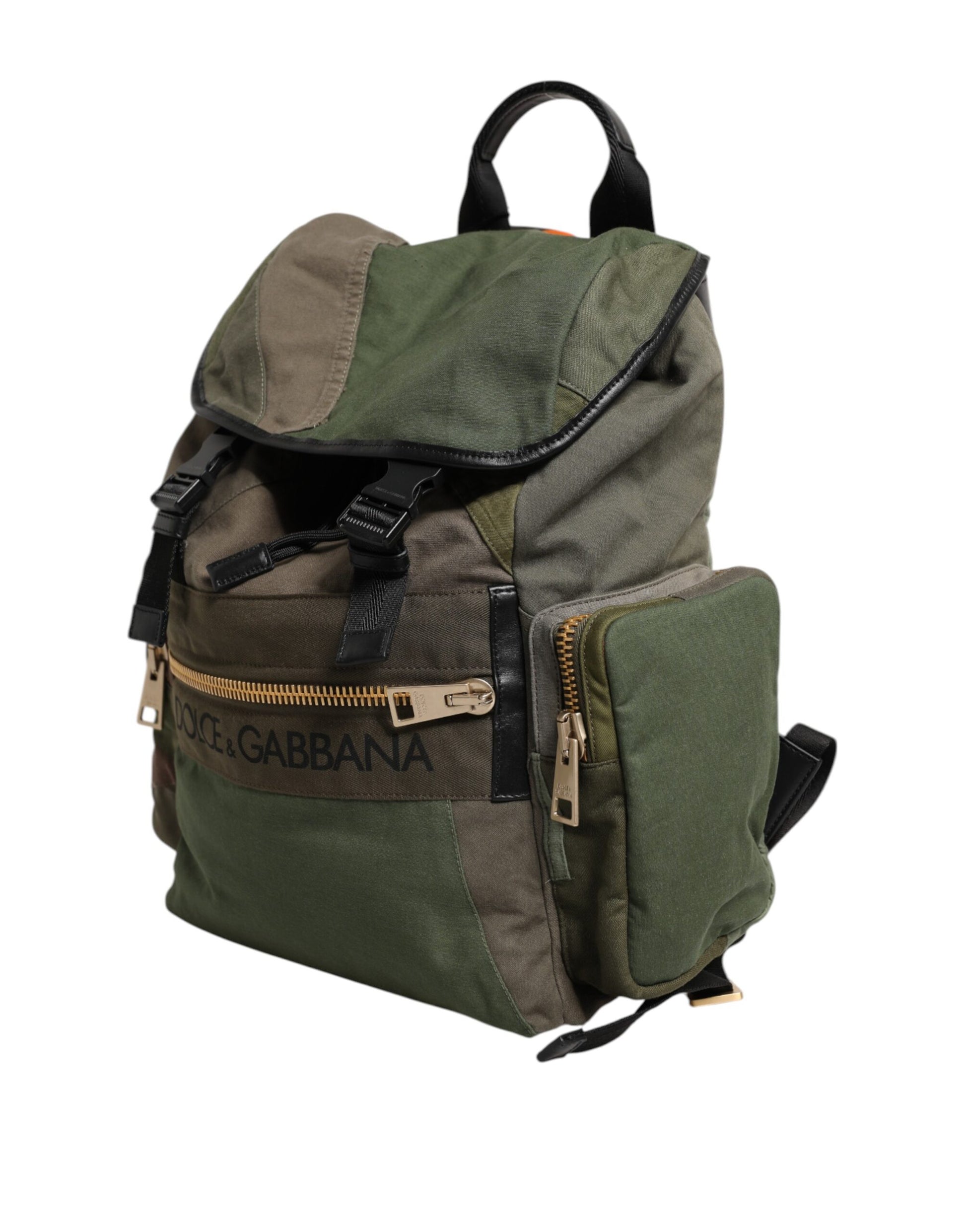 Dolce &amp; Gabbana Militärgrüner Patchwork-Rucksack