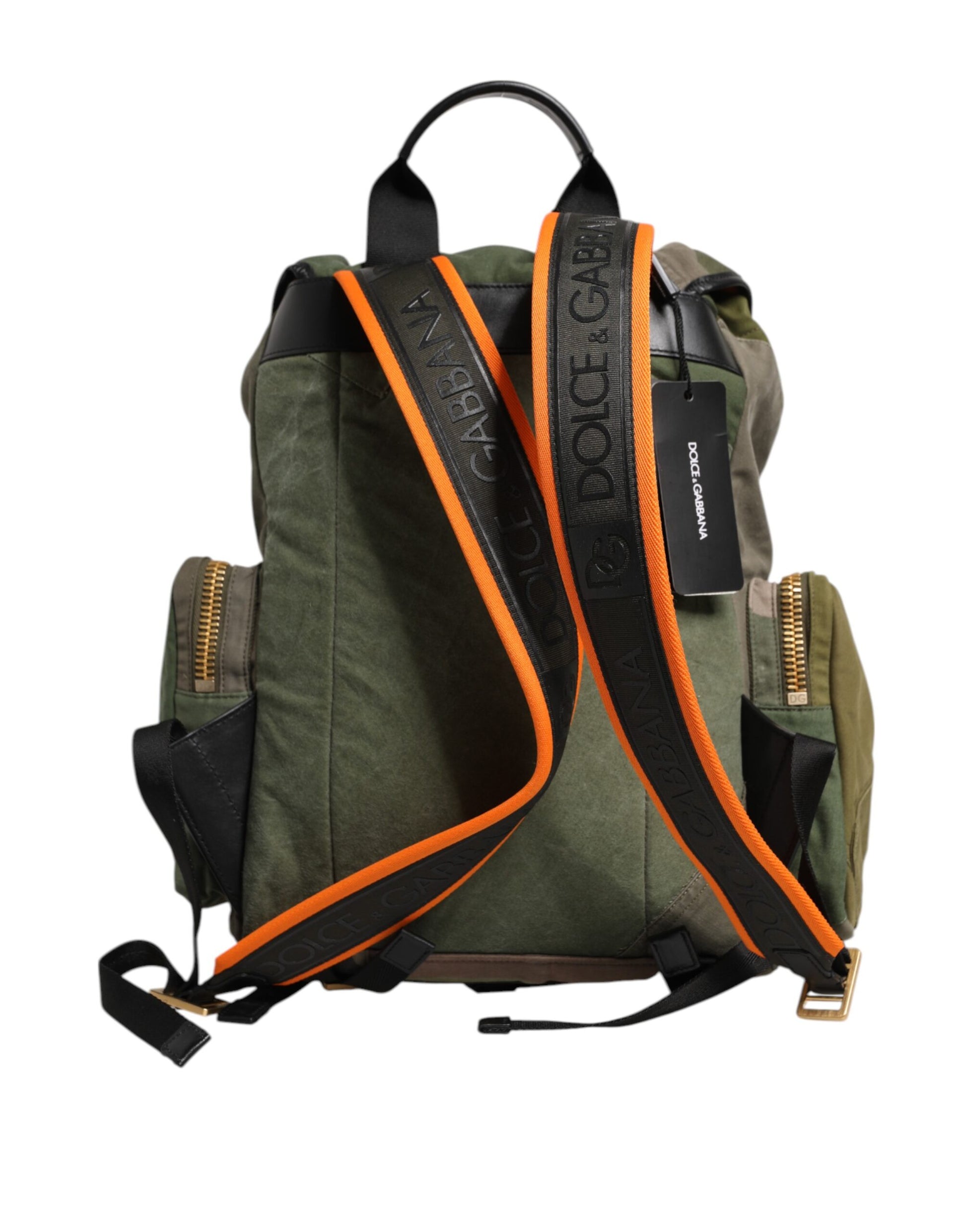 Dolce &amp; Gabbana Militärgrüner Patchwork-Rucksack