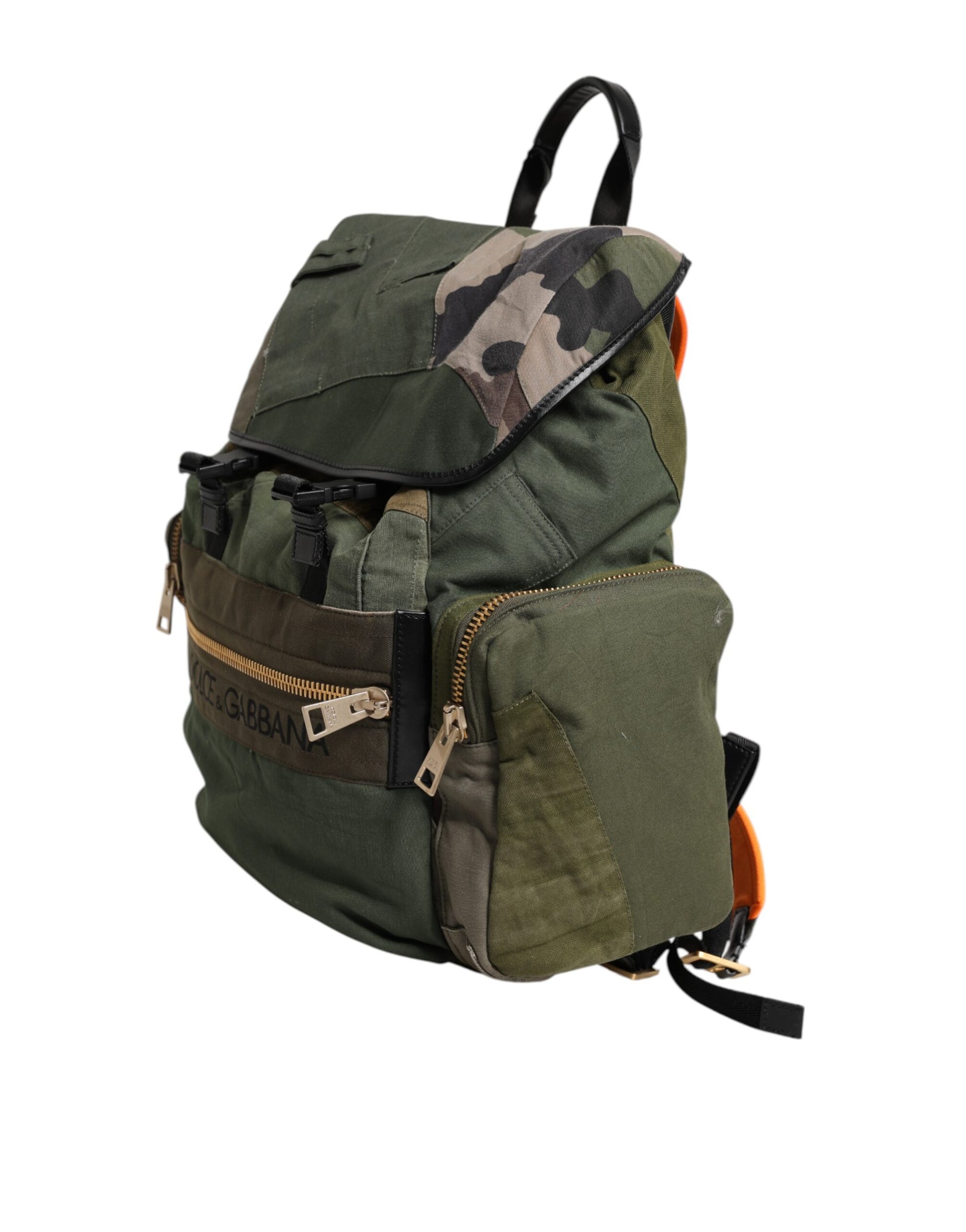 Dolce &amp; Gabbana Militärgrüner Patchwork-Rucksack