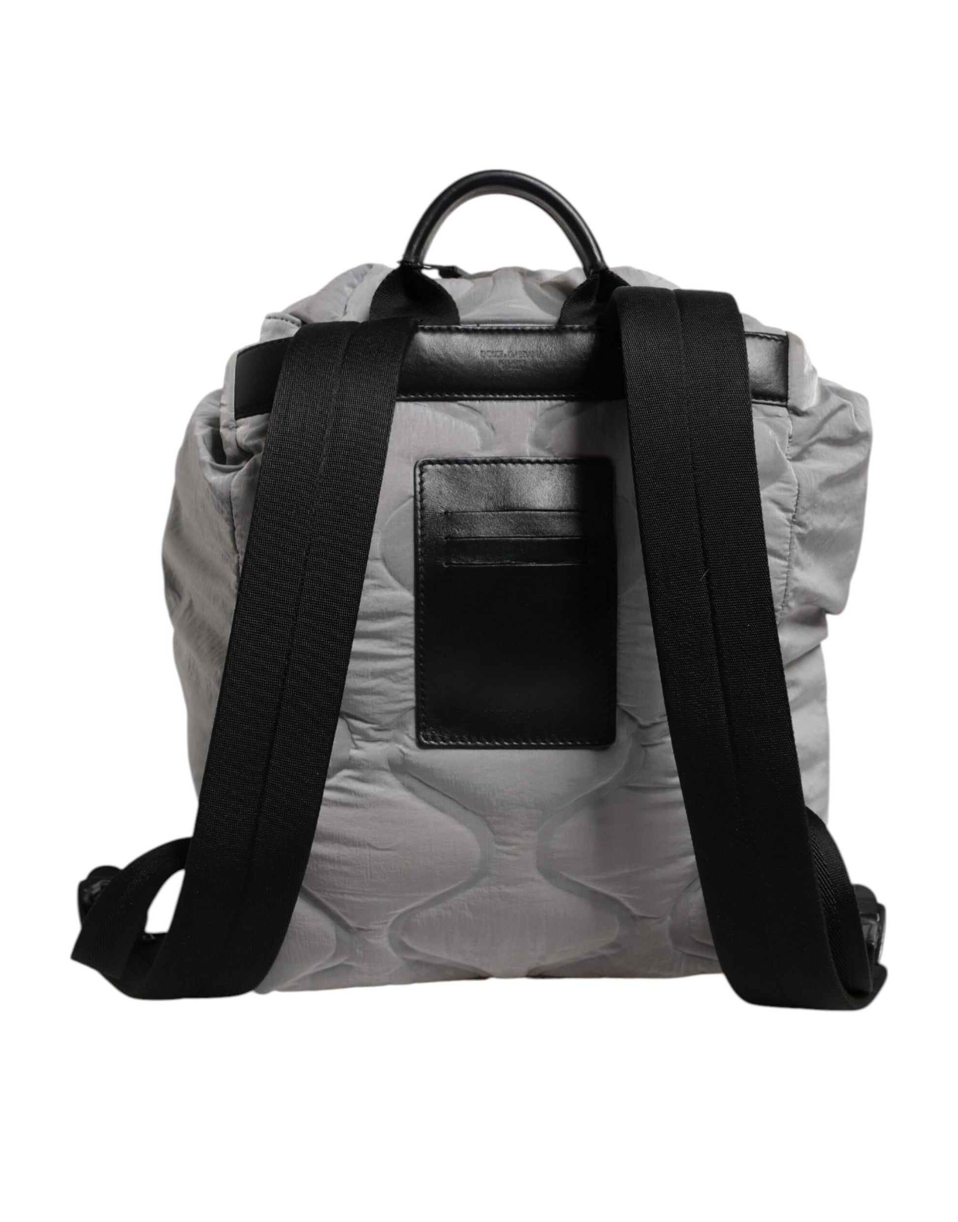 Dolce &amp; Gabbana Grauer Reiserucksack mit Kordelzug und Milano-Print