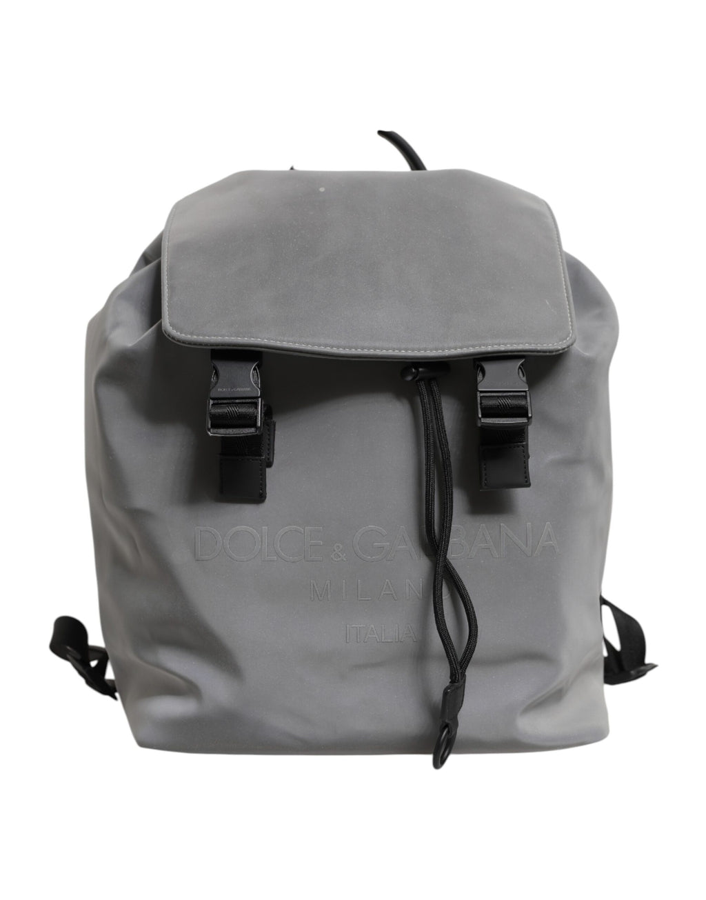 Dolce &amp; Gabbana – Rucksack mit Kordelzug und Reflektorschnallen in Grau von Palermo