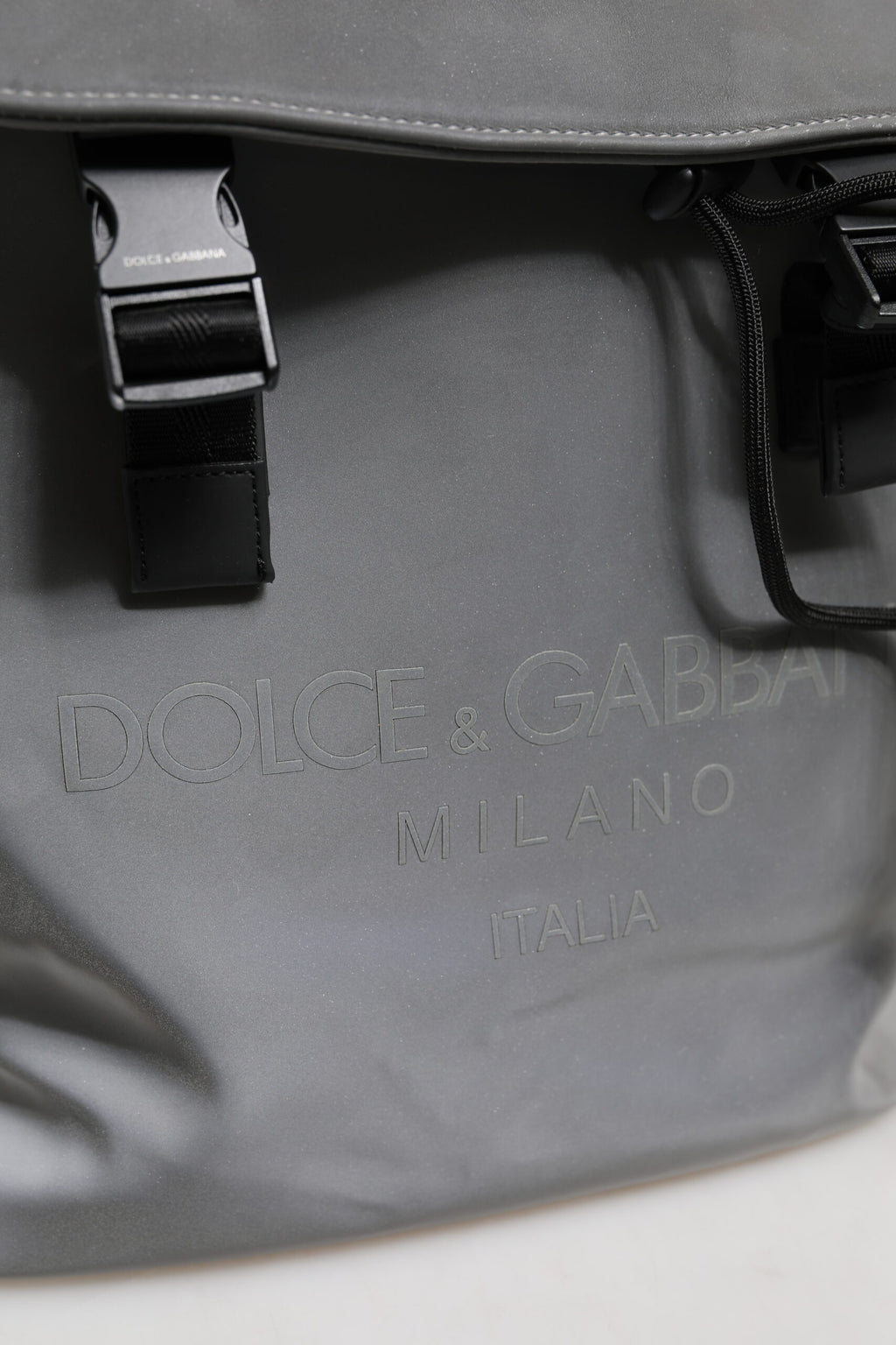 Dolce &amp; Gabbana – Rucksack mit Kordelzug und Reflektorschnallen in Grau von Palermo