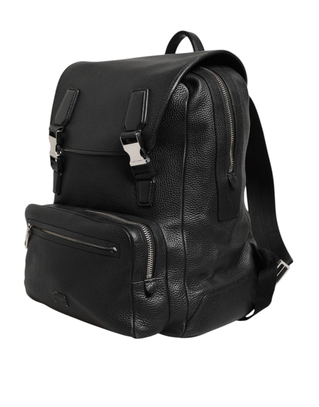 Dolce &amp; Gabbana Schwarzer Palermo Rucksack Tasche aus gehämmertem Kalbsleder