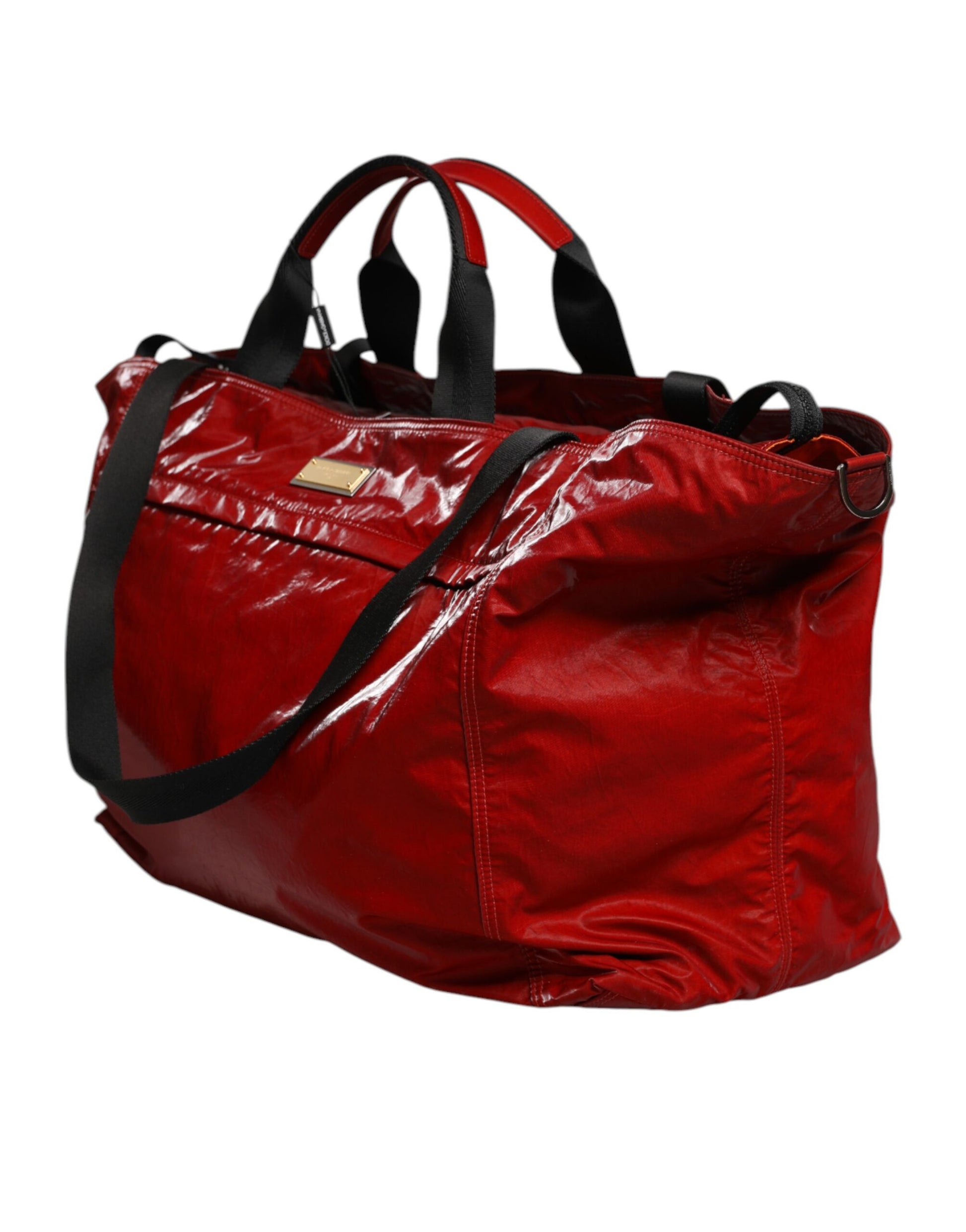 Dolce &amp; Gabbana – Rote Reisetasche aus Nylon mit Schulterriemen