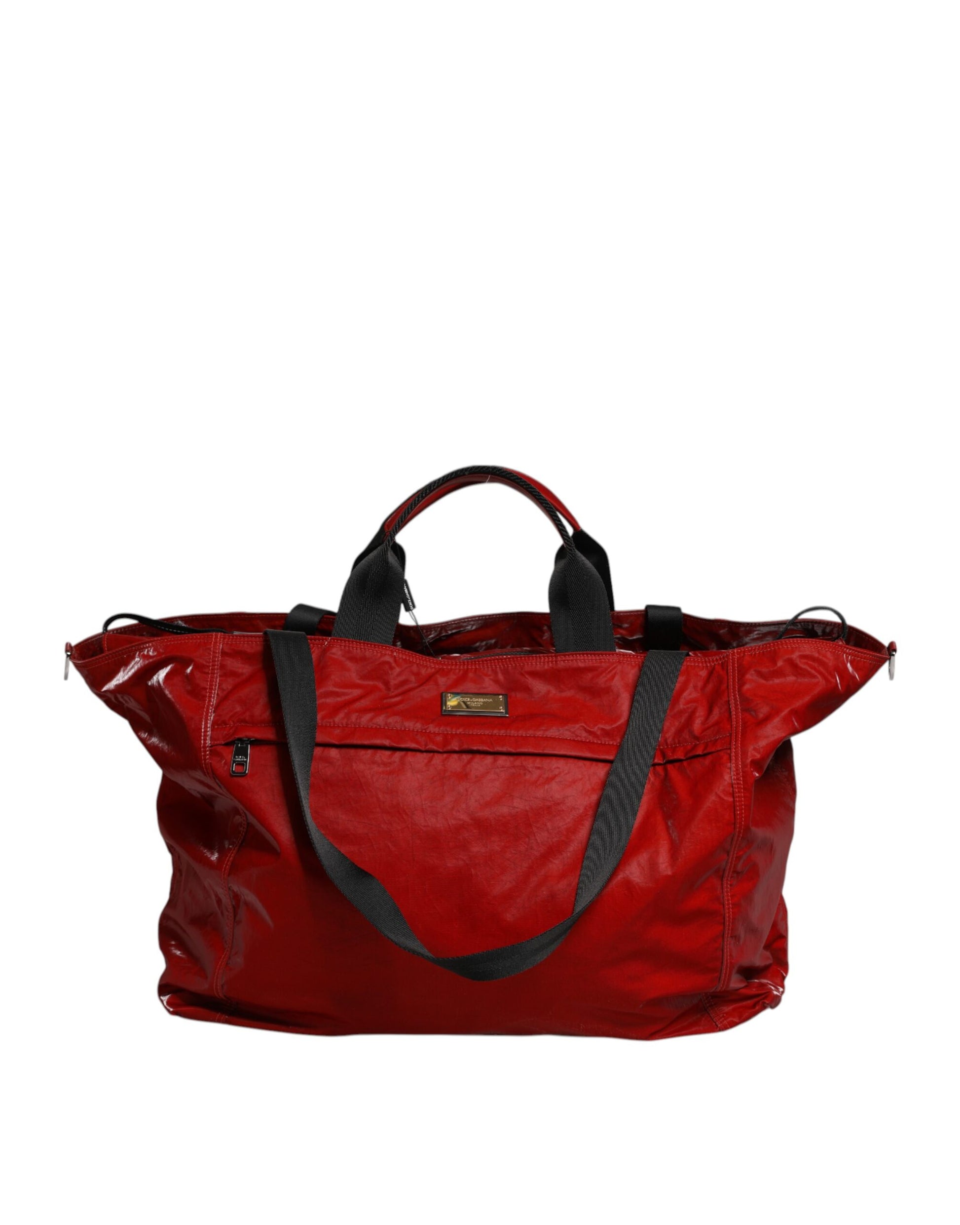 Dolce &amp; Gabbana – Rote Reisetasche aus Nylon mit Schulterriemen