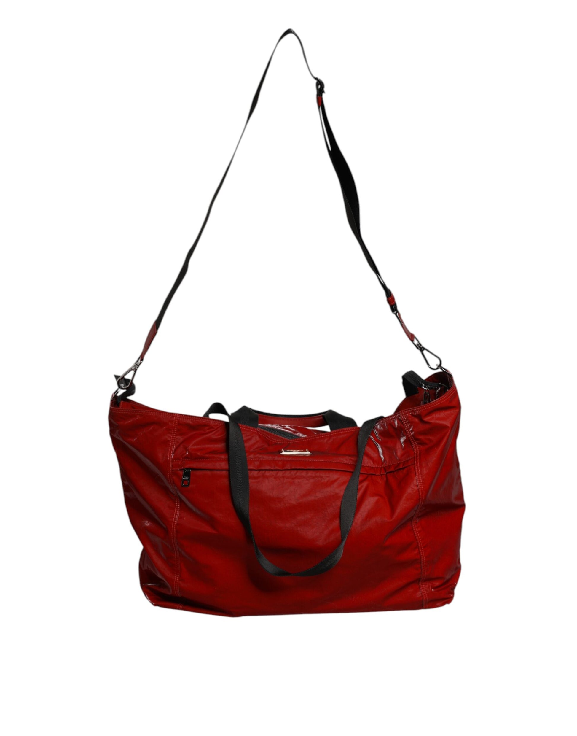 Dolce &amp; Gabbana – Rote Reisetasche aus Nylon mit Schulterriemen