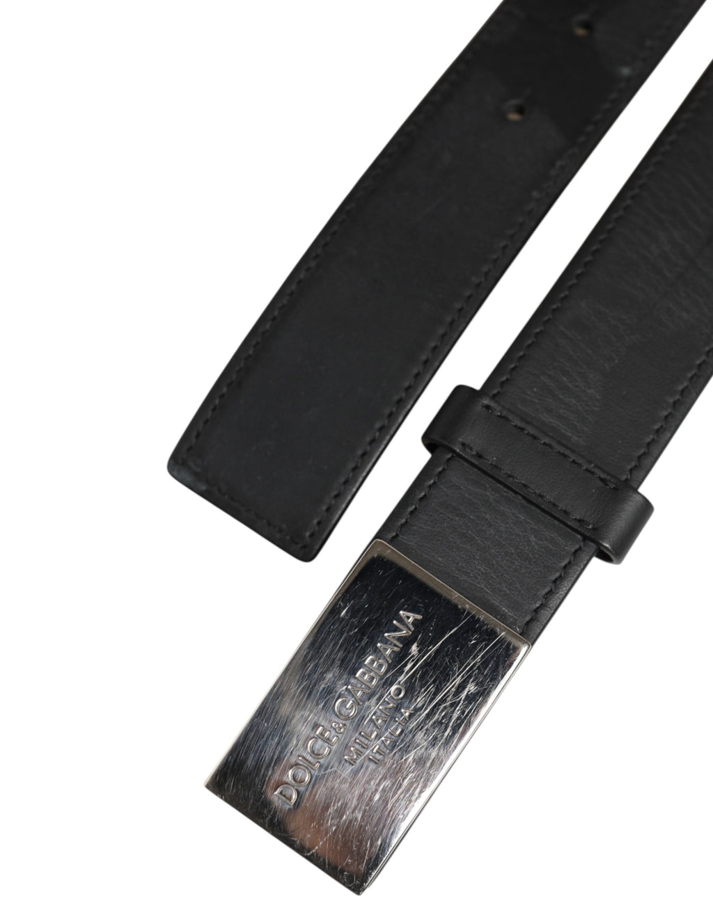 Dolce &amp; Gabbana – Klassischer Gürtel aus schwarzem Leder mit Metall-Logoschnalle