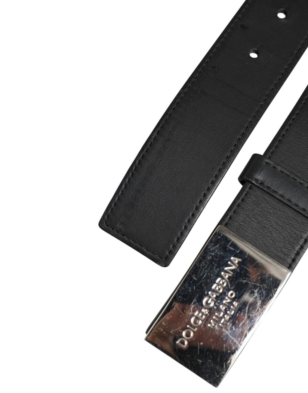 Dolce &amp; Gabbana – Klassischer Gürtel aus schwarzem Leder mit Metall-Logoschnalle