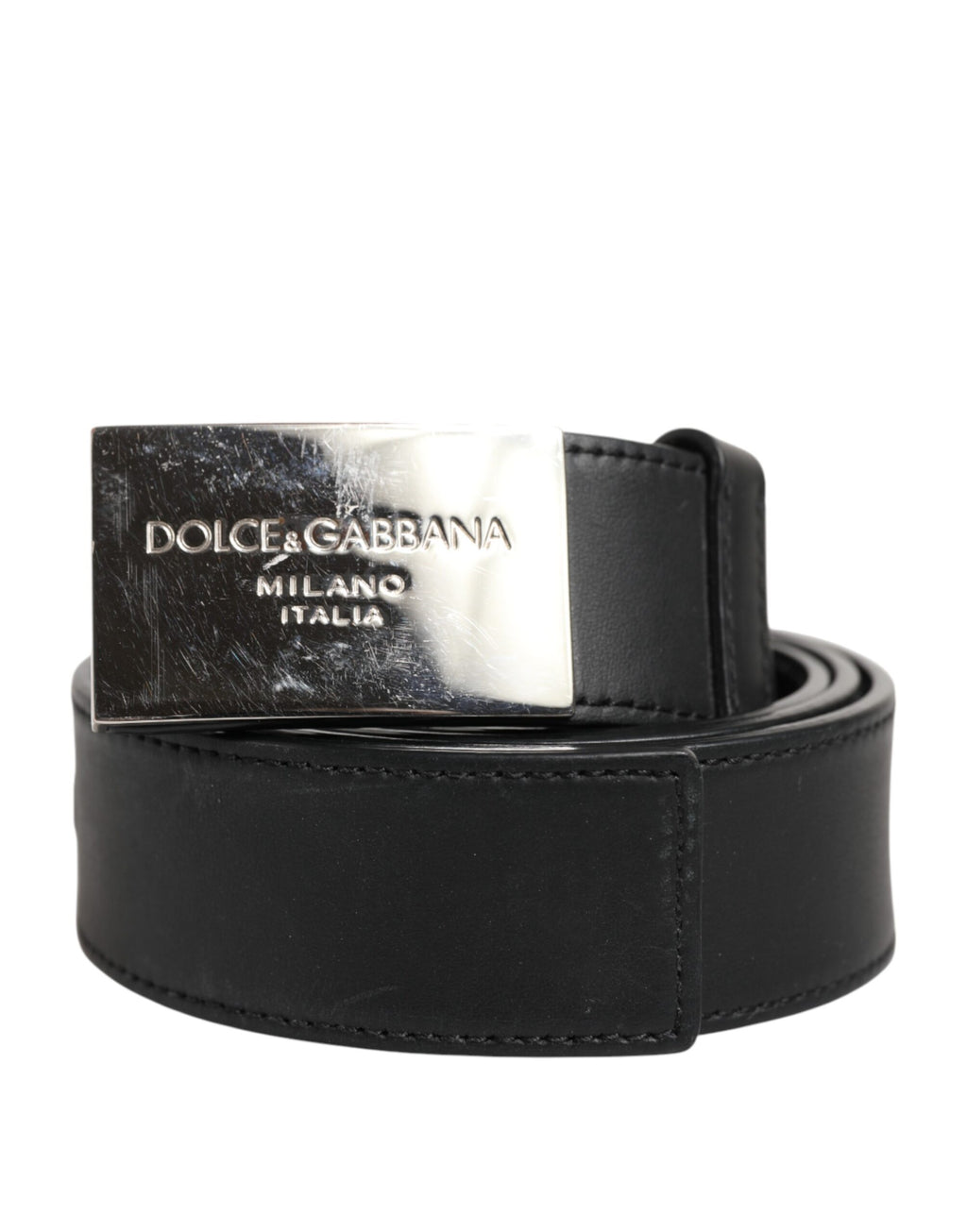 Dolce &amp; Gabbana – Klassischer Gürtel aus schwarzem Leder mit Metall-Logoschnalle