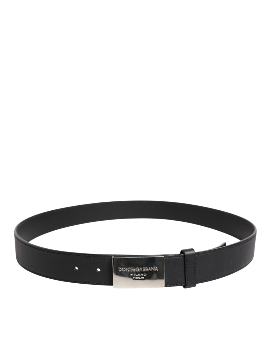 Dolce &amp; Gabbana – Schwarzer Ledergürtel mit Metalllogo