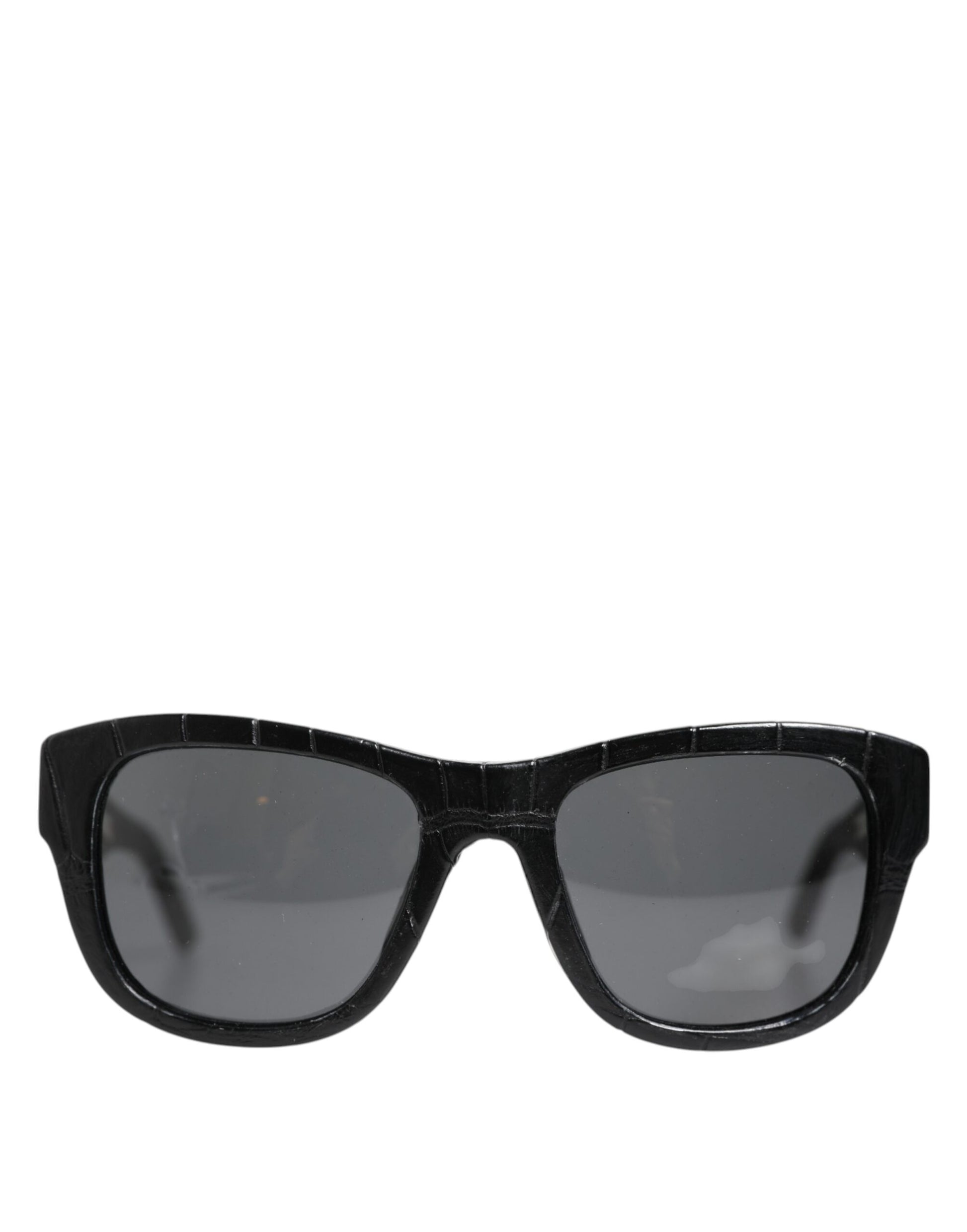 Lunettes de soleil Dolce & Gabbana en cuir noir DG4177 verres teintés