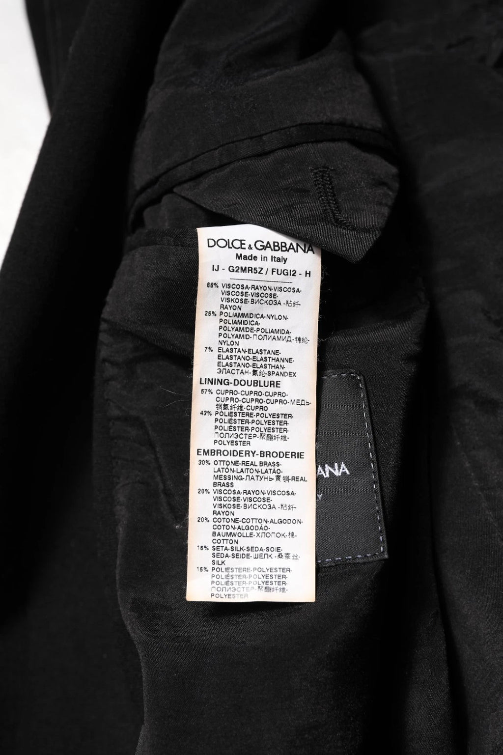Dolce &amp; Gabbana – Blazer-Manteljacke aus schwarzer Viskose mit DG-Krone