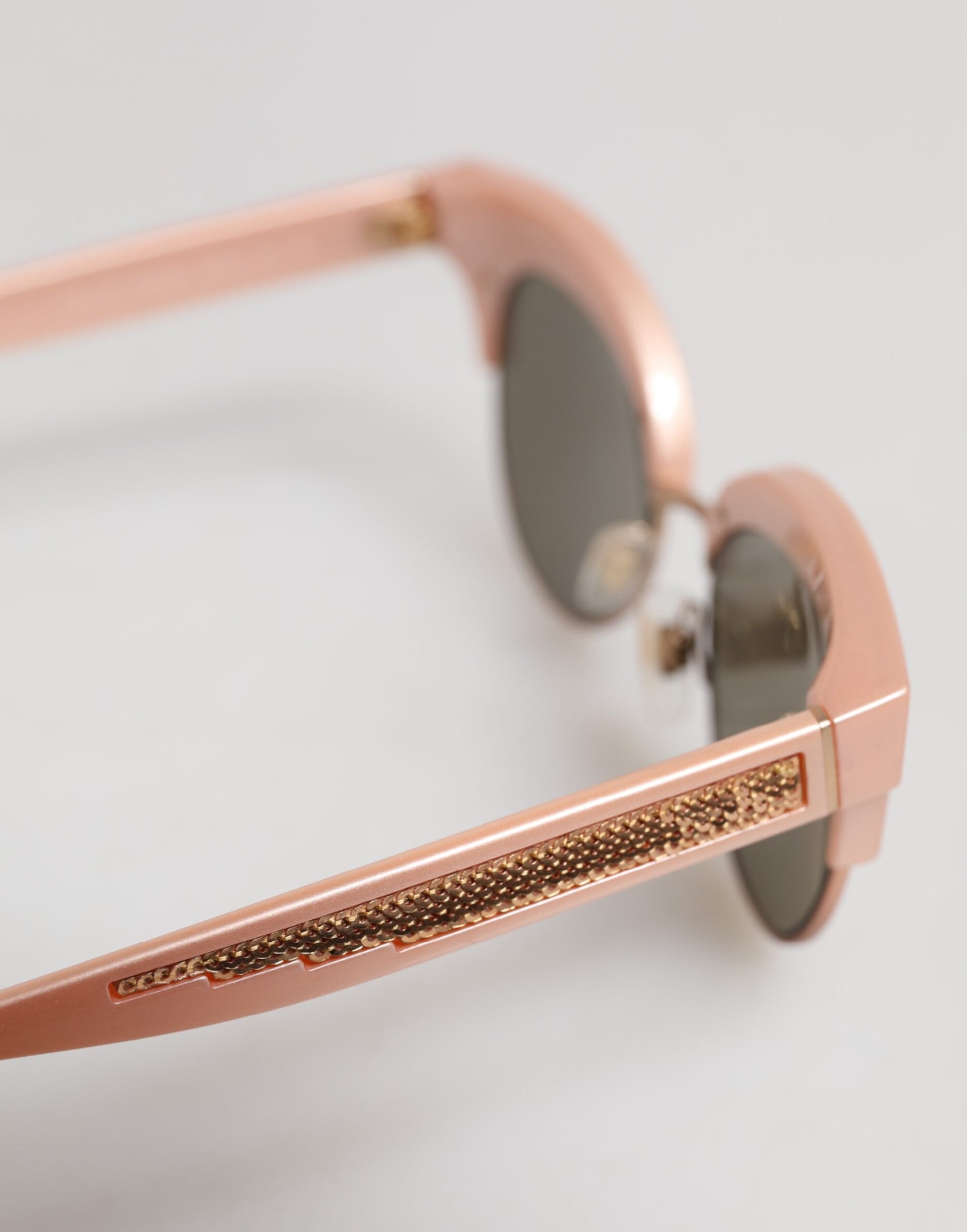 Dolce & Gabbana Pink Gold Mirrored Cat Eye DG6109 Sequined Sunglasses