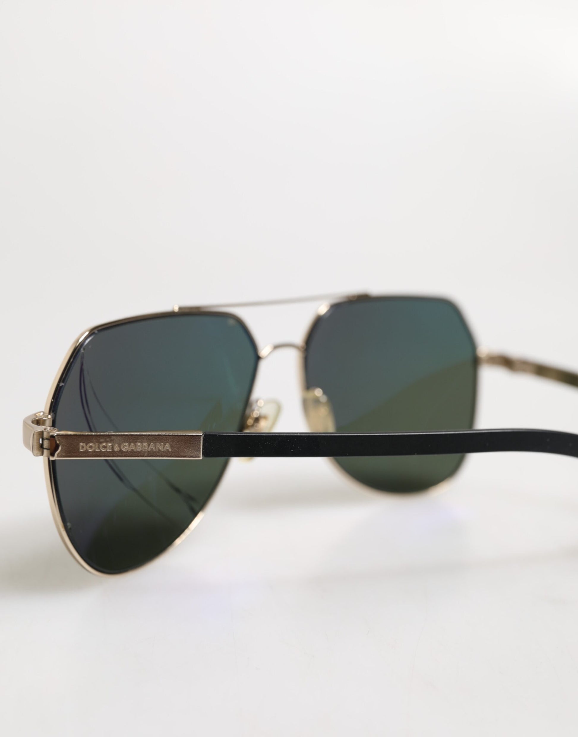 Dolce & Gabbana Black 18K Gold Plated Polarized Steel DG2133K Sunglasses