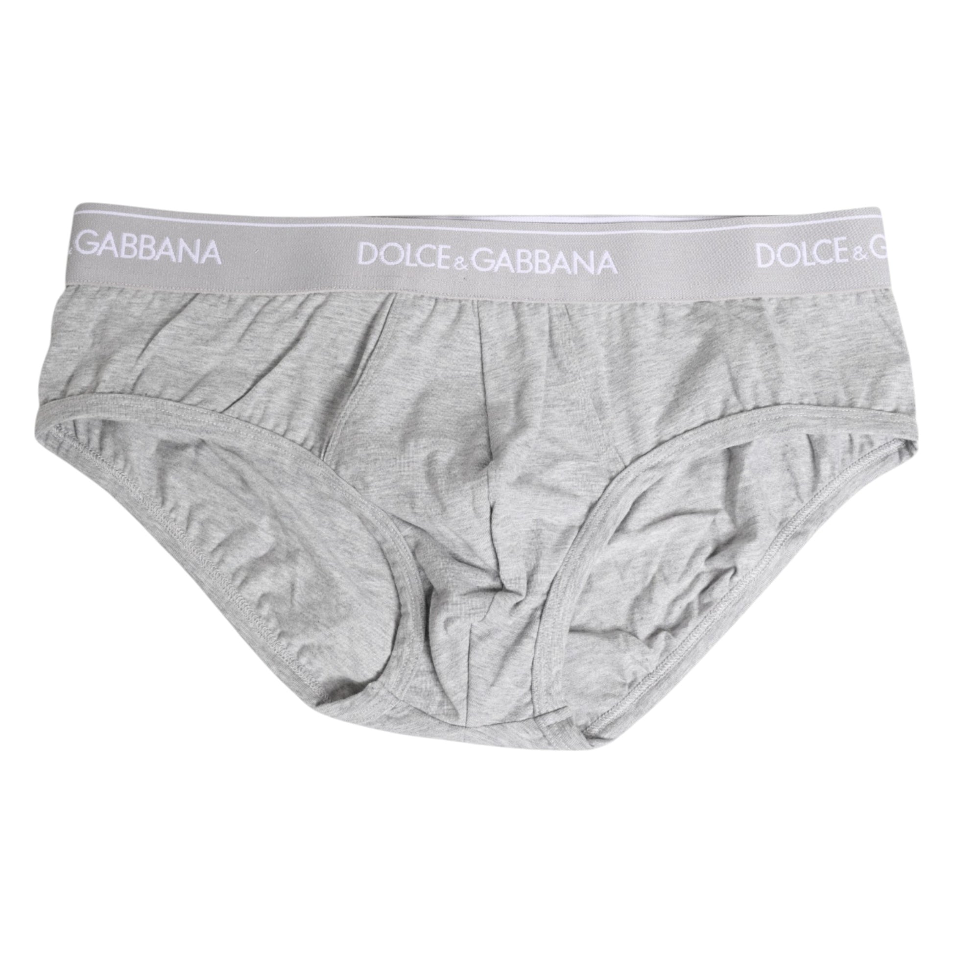 Slip uni Dolce & Gabbana en coton extensible gris