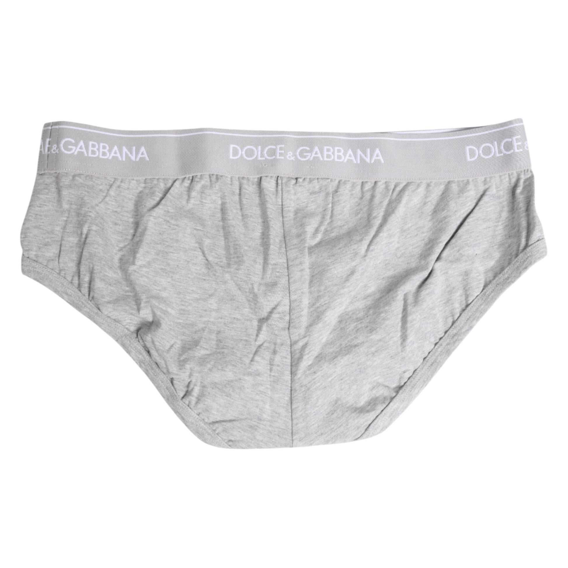 Slip uni Dolce & Gabbana en coton extensible gris