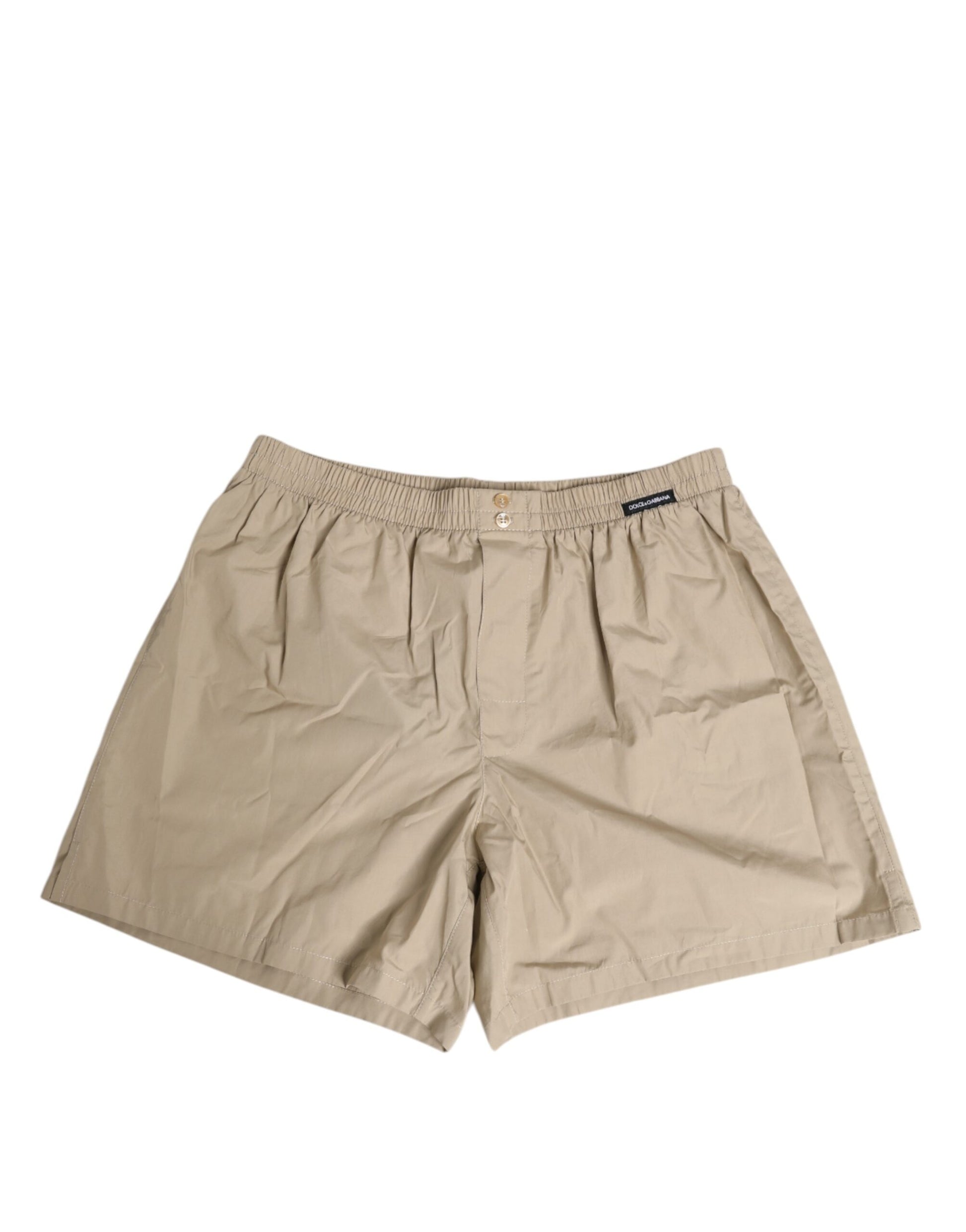 Dolce & Gabbana Beige Cotton Regular Boxer Shorts Underwear
