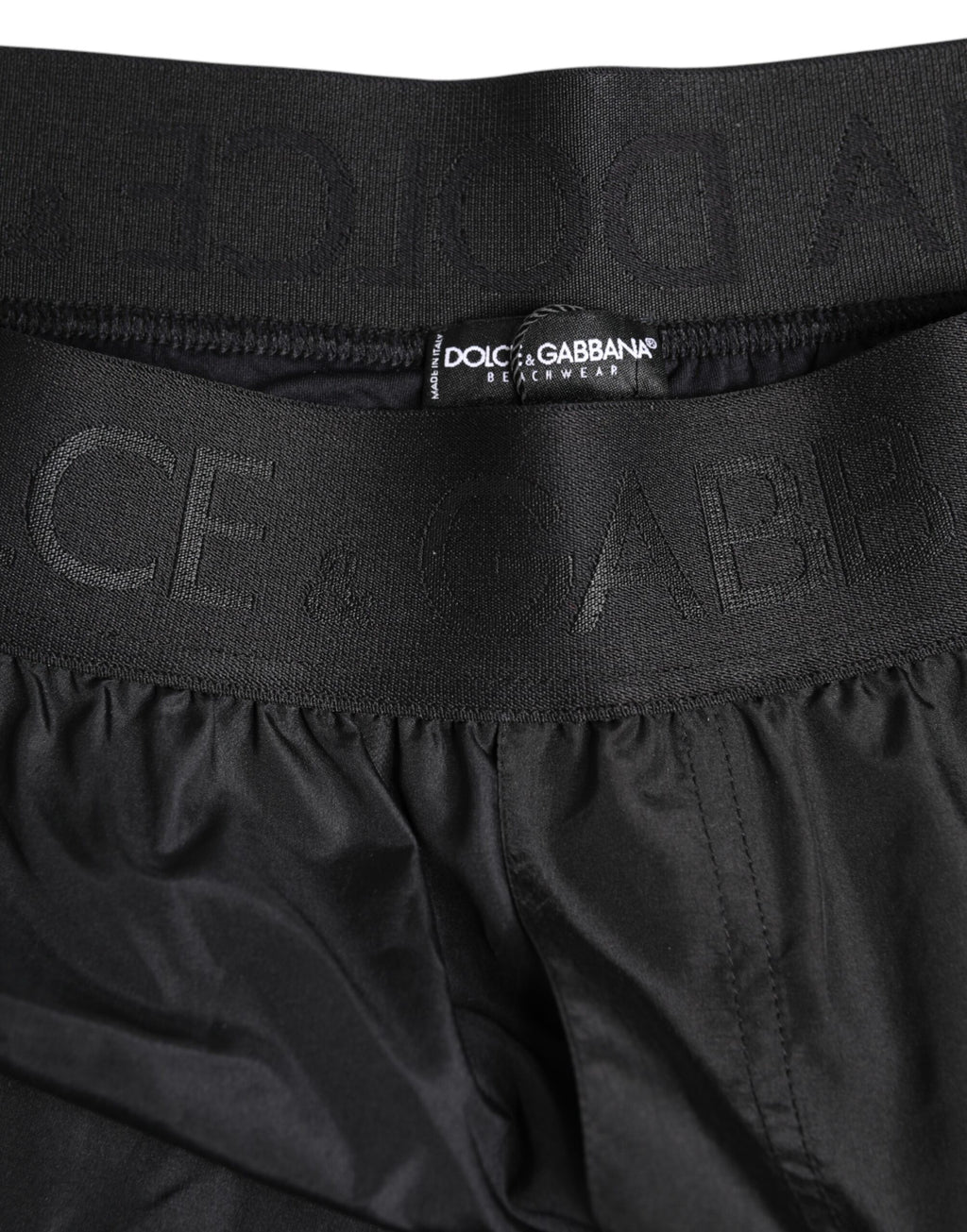 Dolce & Gabbana Black Logo Print Beachwear Men Shorts Swimwear