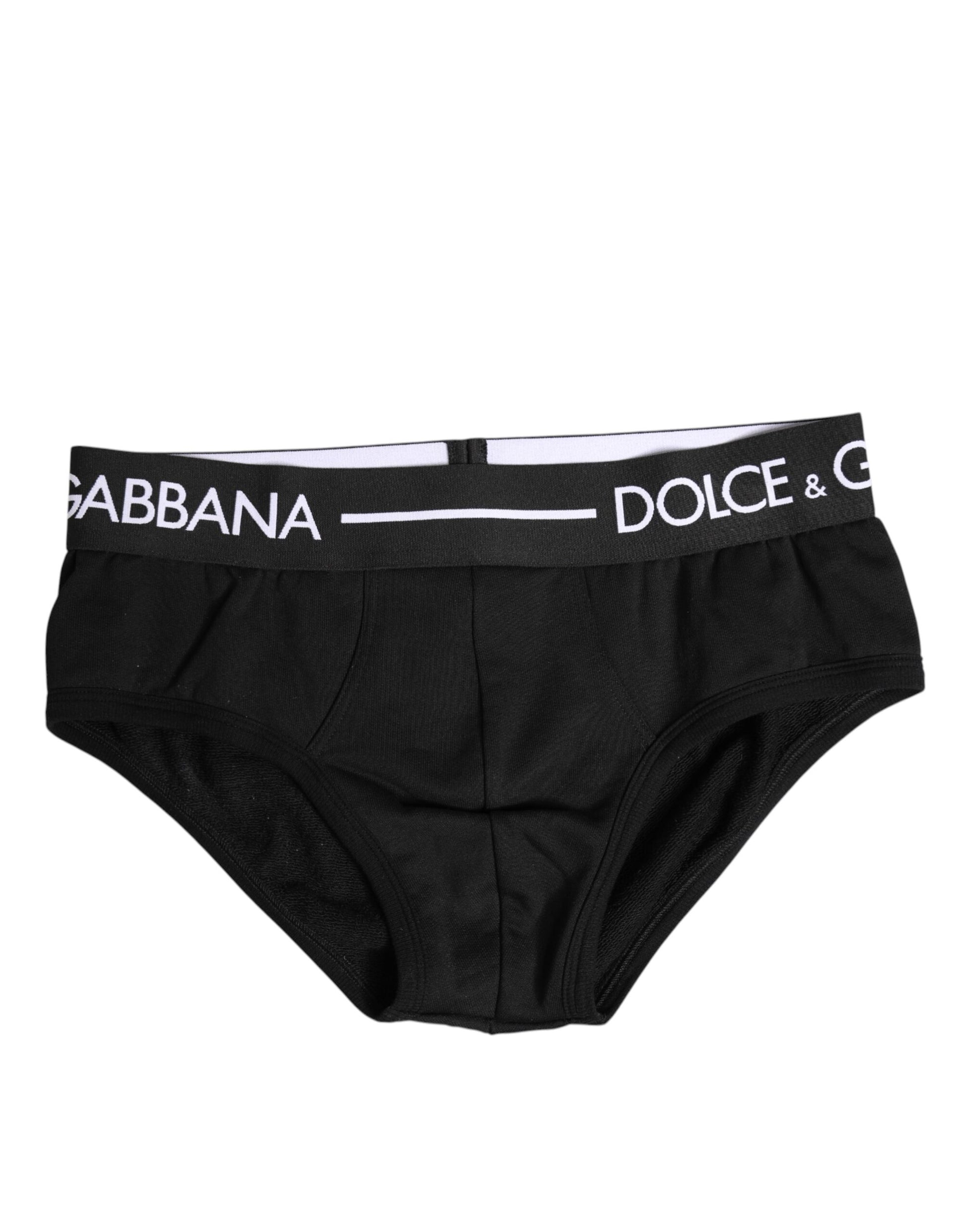 Slip régulier Dolce & Gabbana en coton stretch noir