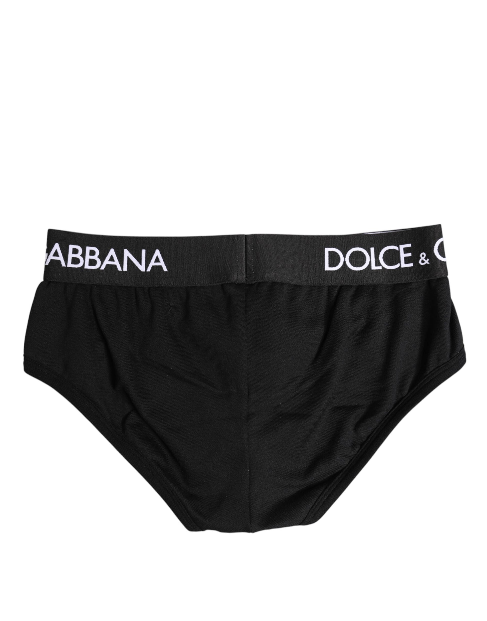 Slip régulier Dolce & Gabbana en coton stretch noir
