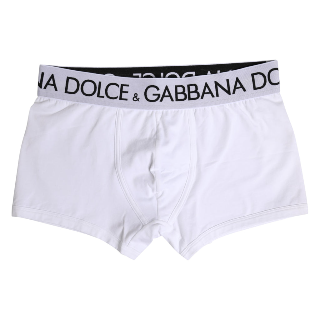Sous-vêtements boxer Dolce & Gabbana en coton blanc stretch, coupe classique