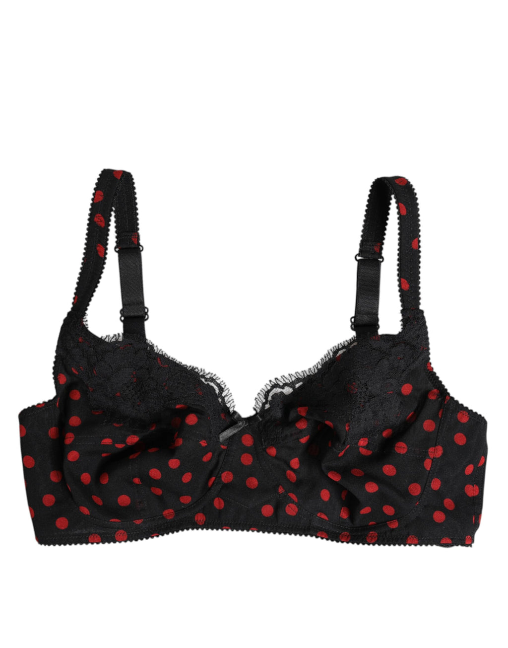 Soutien-gorge balconnet Dolce & Gabbana noir à pois rouges avec armatures