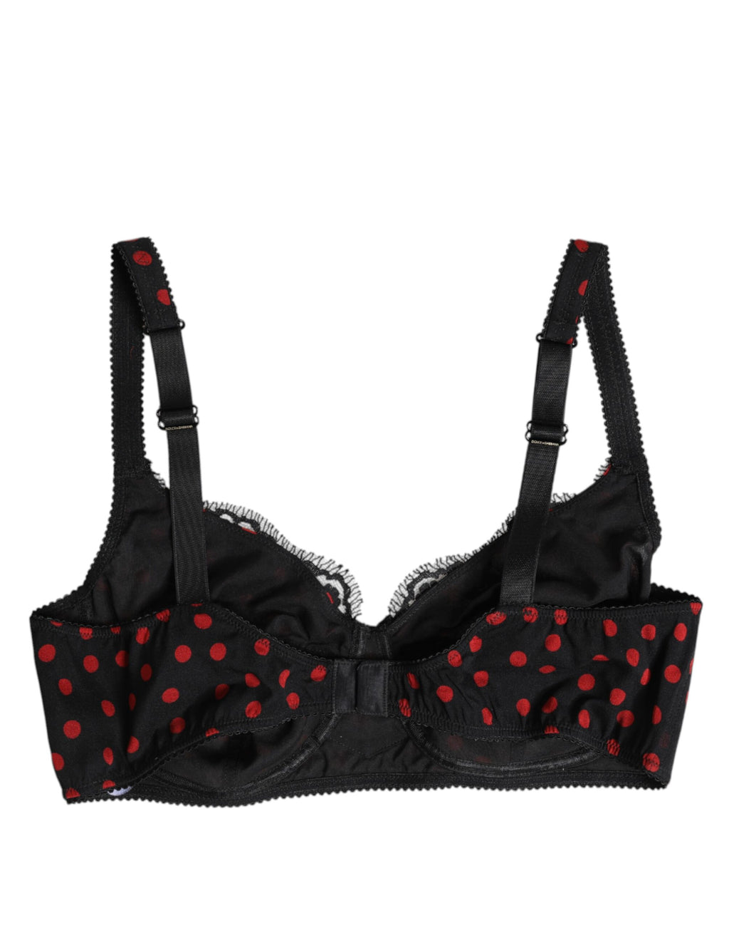 Soutien-gorge balconnet Dolce & Gabbana noir à pois rouges avec armatures