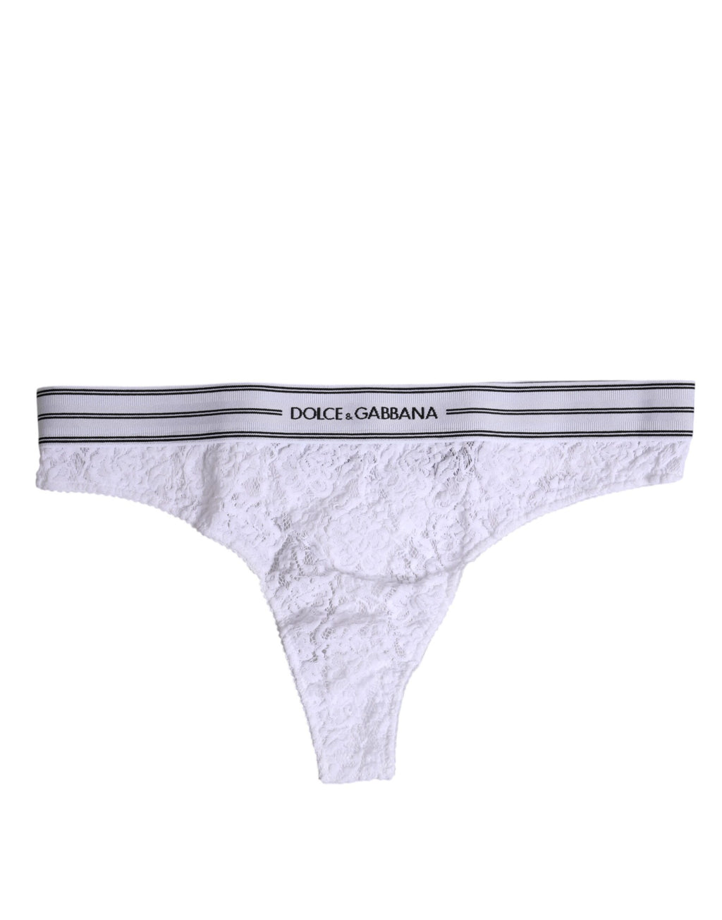 Sous-vêtement culotte Dolce & Gabbana en nylon blanc avec dentelle florale