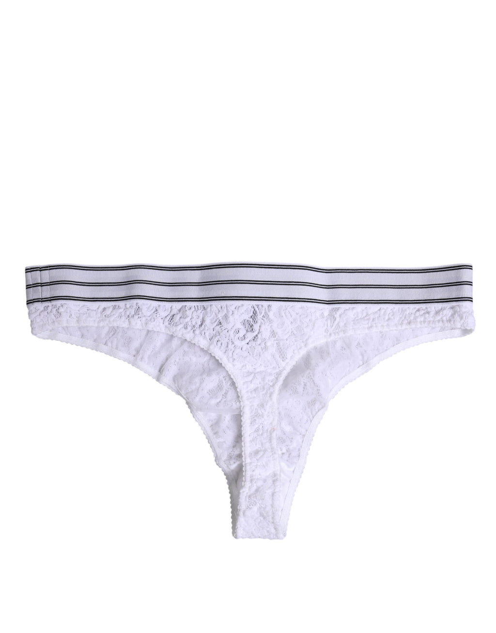 Sous-vêtement culotte Dolce & Gabbana en nylon blanc avec dentelle florale