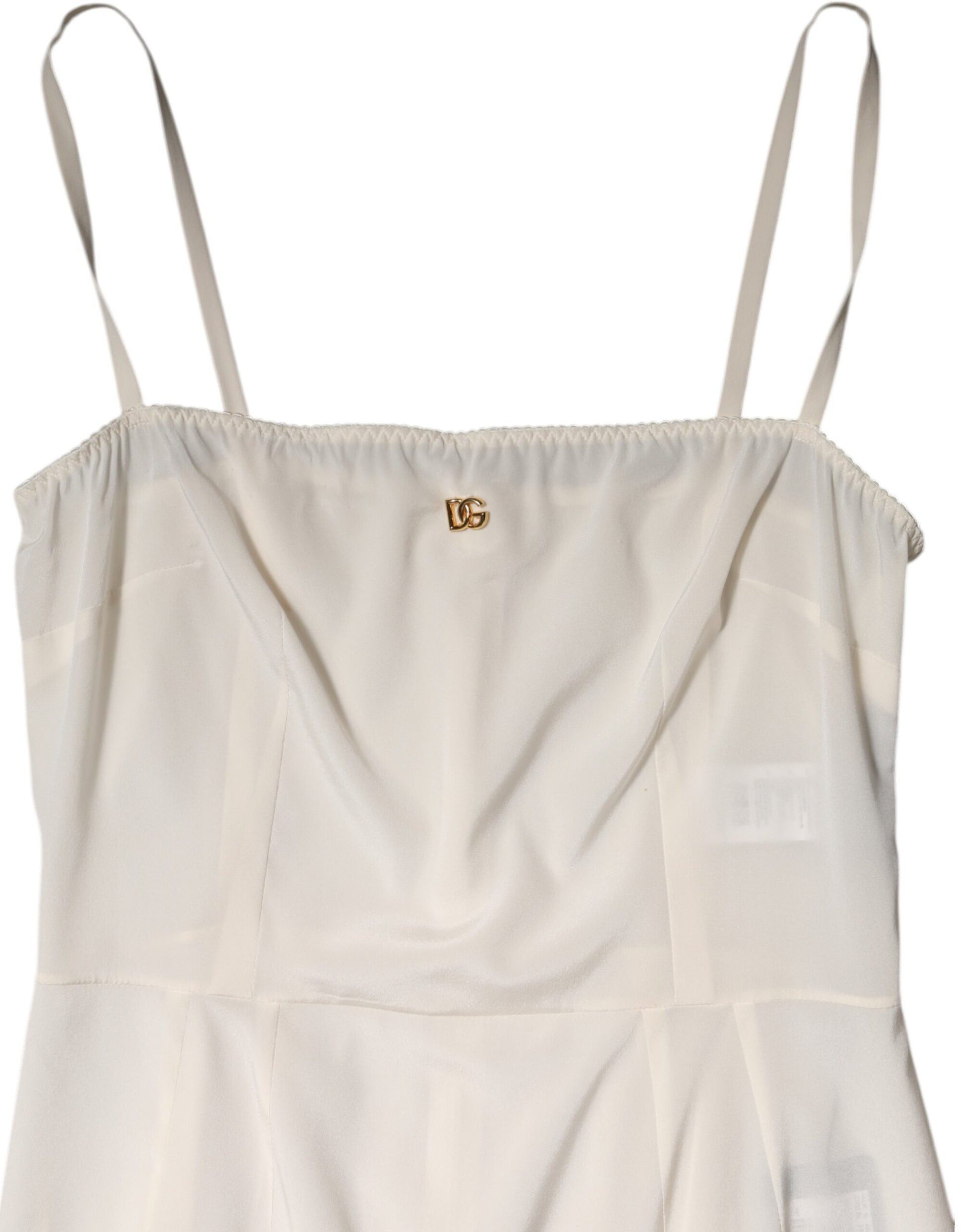 Dolce & Gabbana Robe de nuit en soie avec logo DG blanc