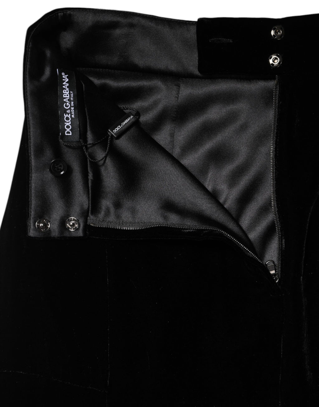 Jupe midi évasée taille haute noire Dolce & Gabbana