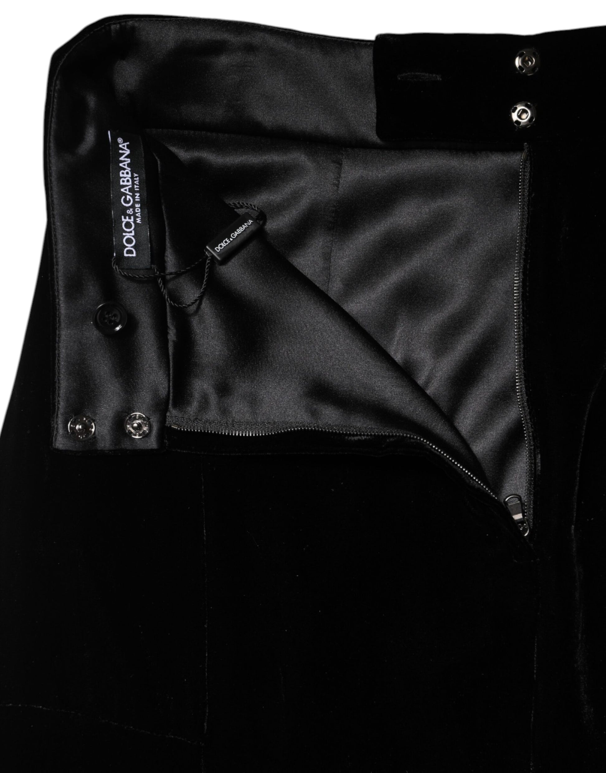 Jupe midi évasée taille haute noire Dolce & Gabbana