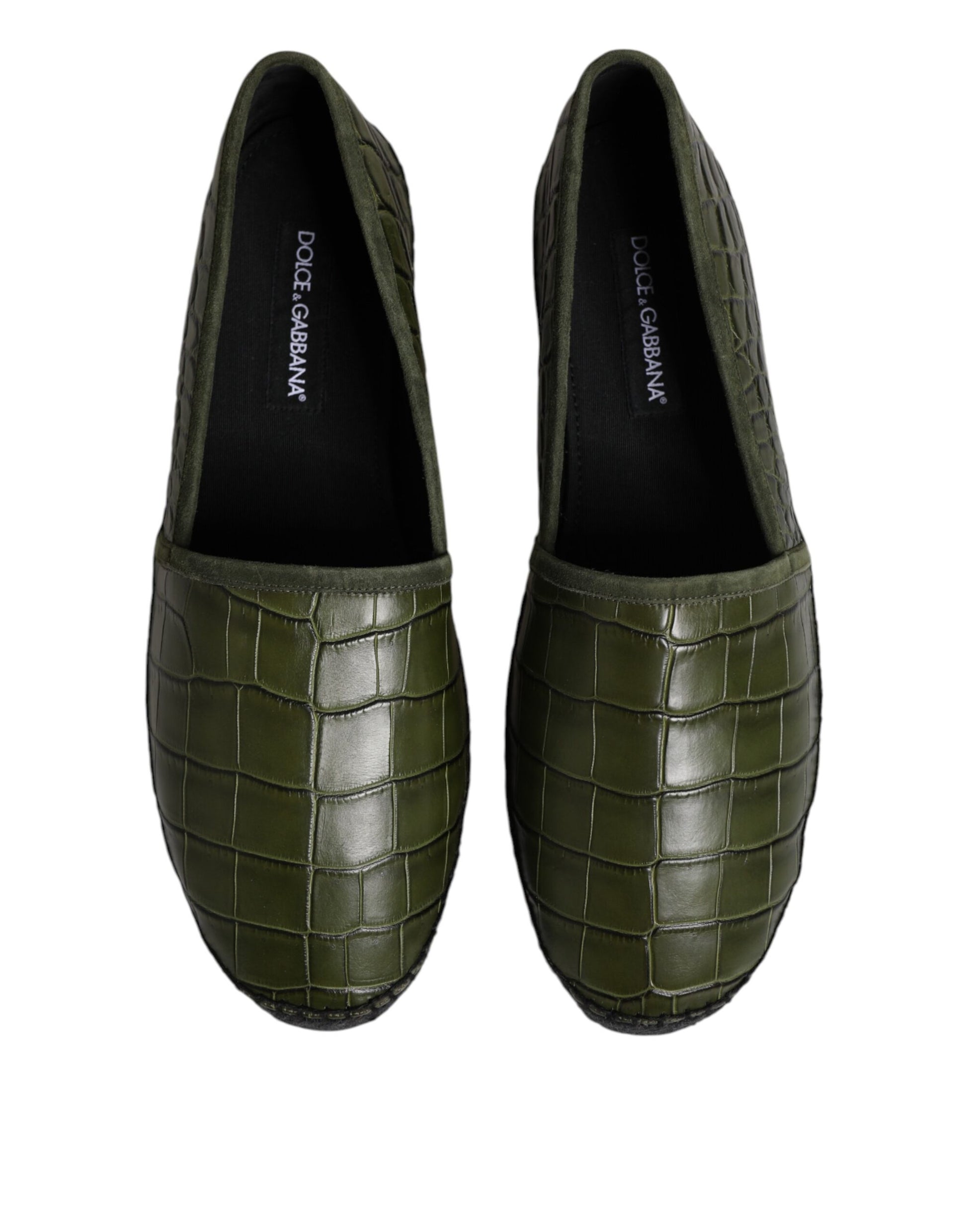 Chaussures à enfiler espadrilles Dolce & Gabbana en cuir exotique vert