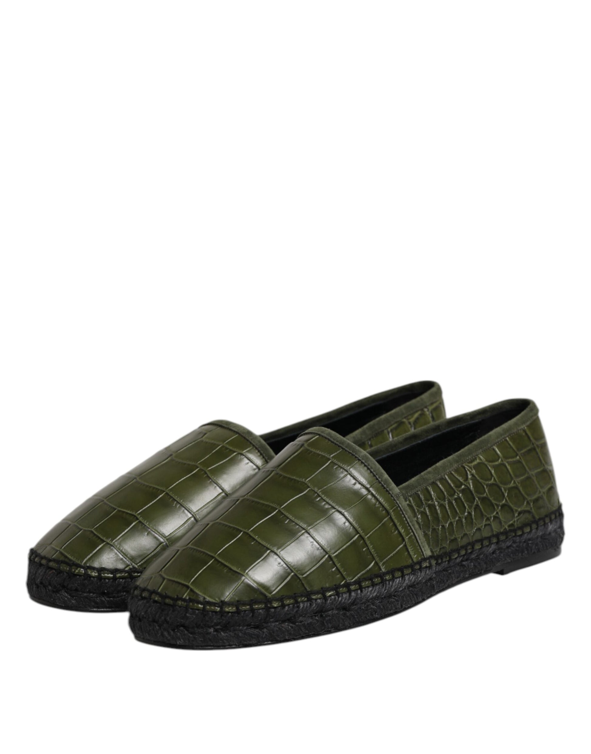 Chaussures à enfiler espadrilles Dolce & Gabbana en cuir exotique vert